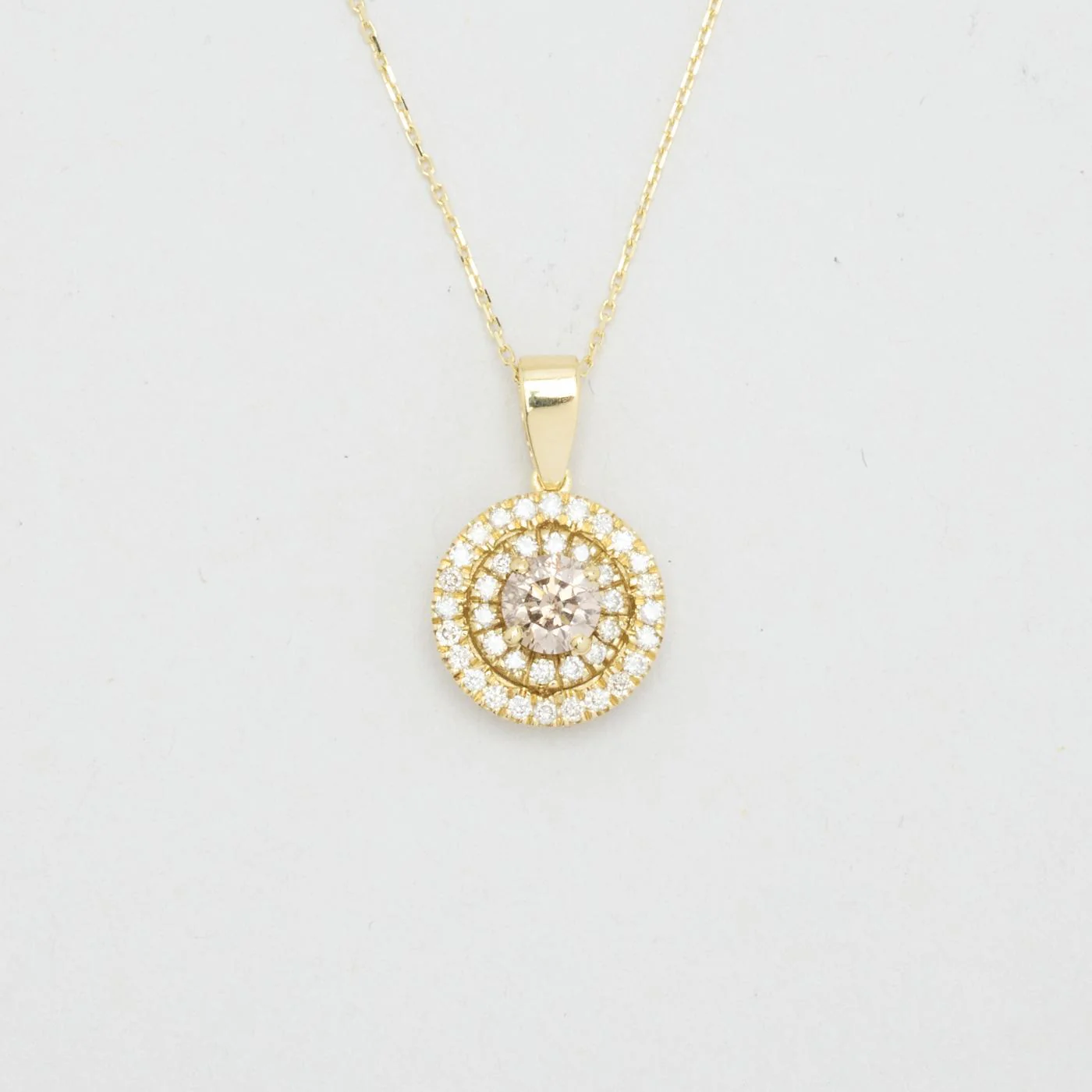 Ankarkedja Halsband med diamant (0.88 ct) i 14K guld, 45 cm, 2.97 g - Image 4