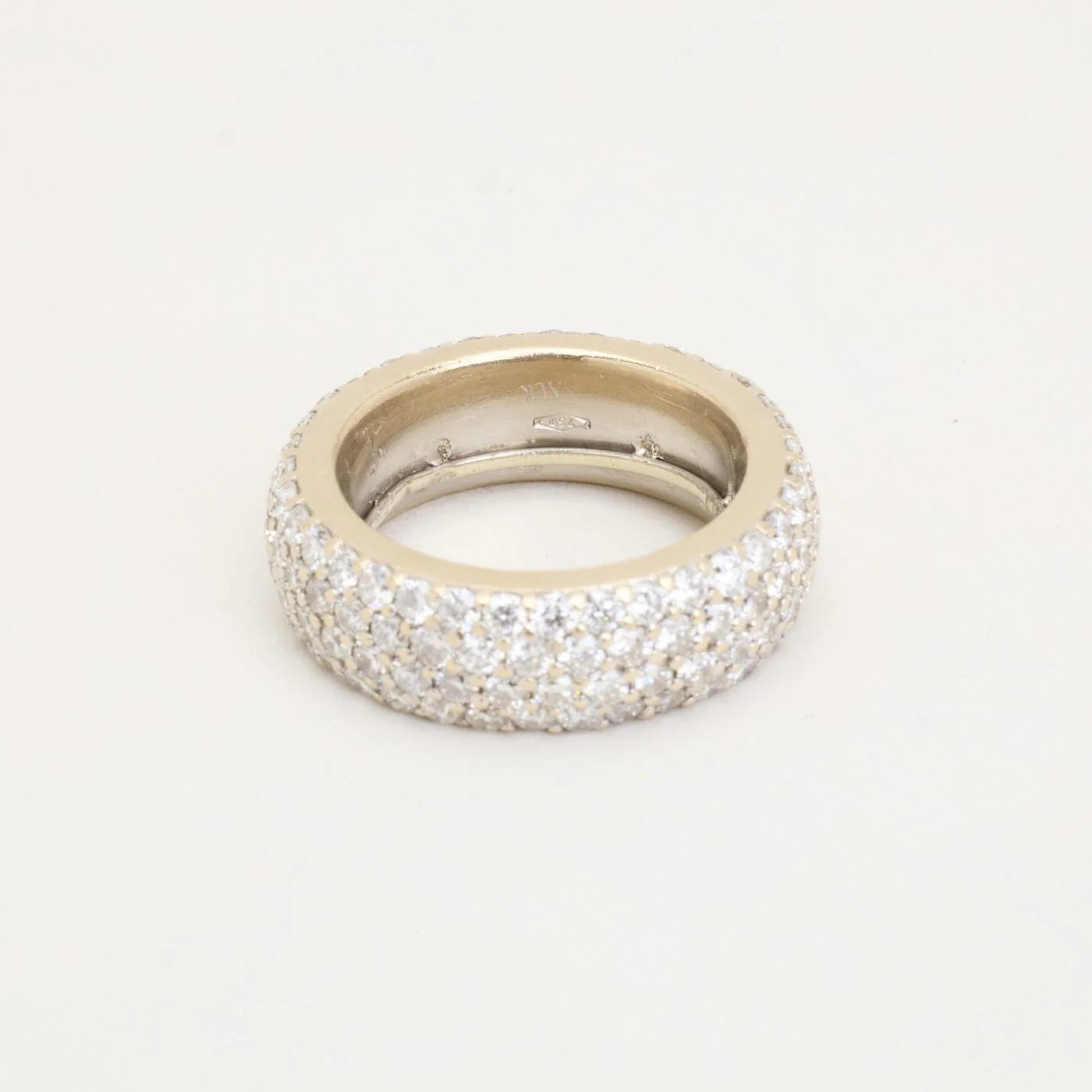 Pavéring med diamant (5.15 ct) i 18K vitt guld strl. 15.3 / strl. 48 - Image 3