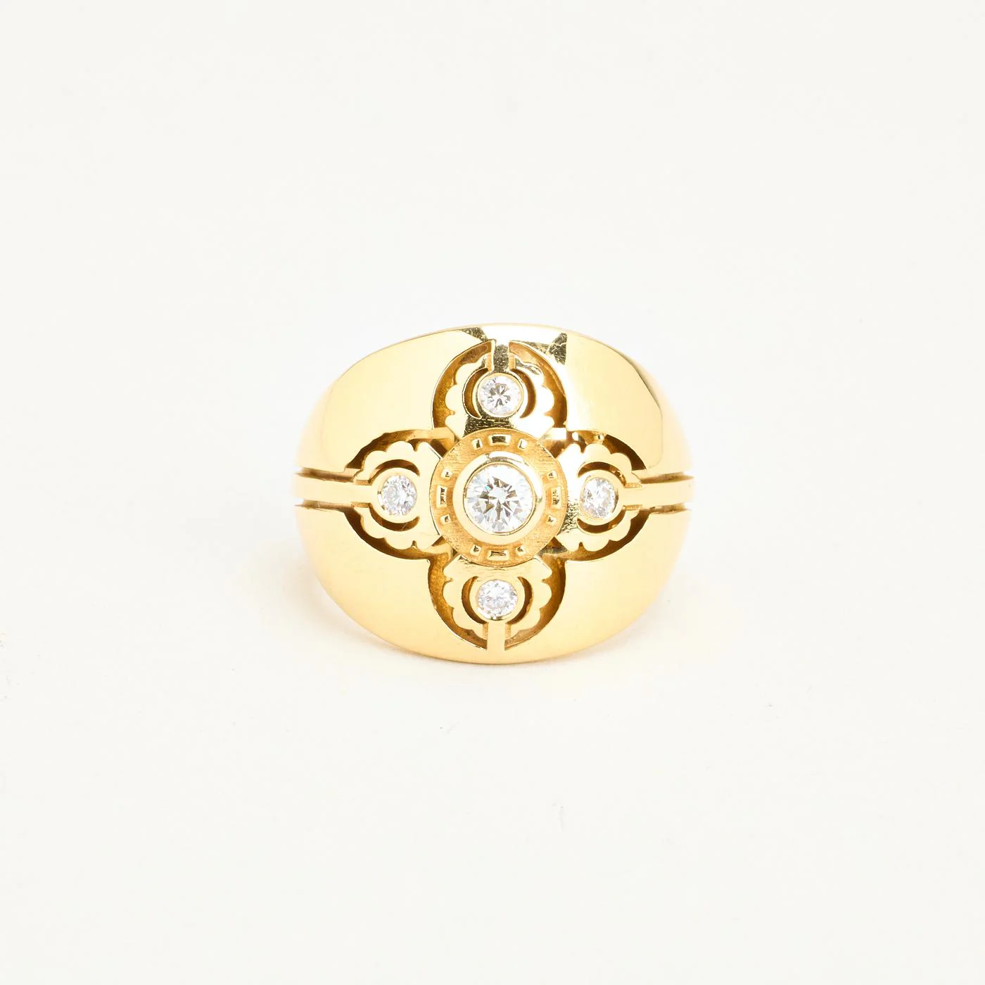 Gypsyring med diamant (0.34 ct) i 14K guld strl. 18.5 / strl. 58