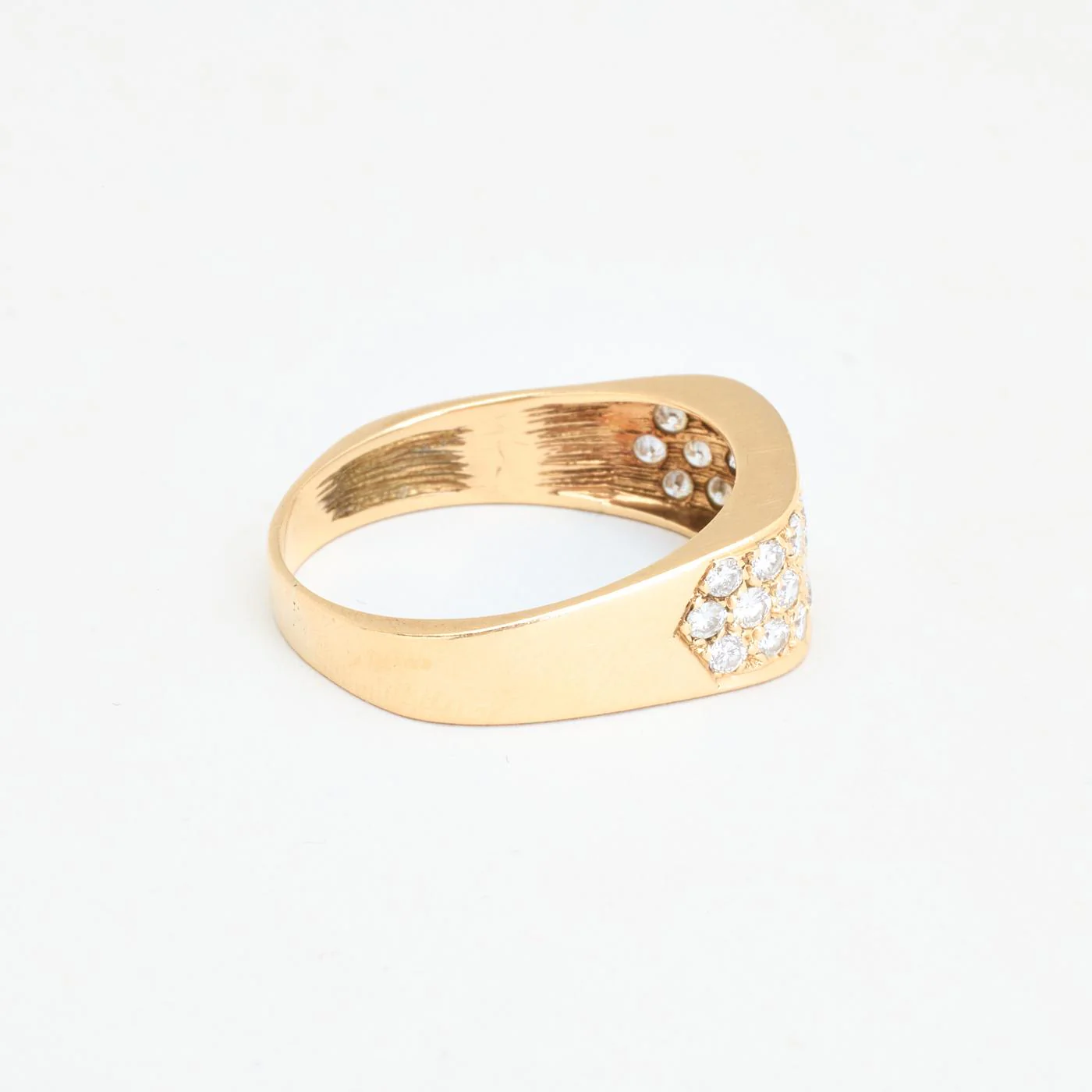 Pavéfattad klackring med diamant (0.49 ct) i 14K guld strl. 20.1 / strl. 63 - Image 2
