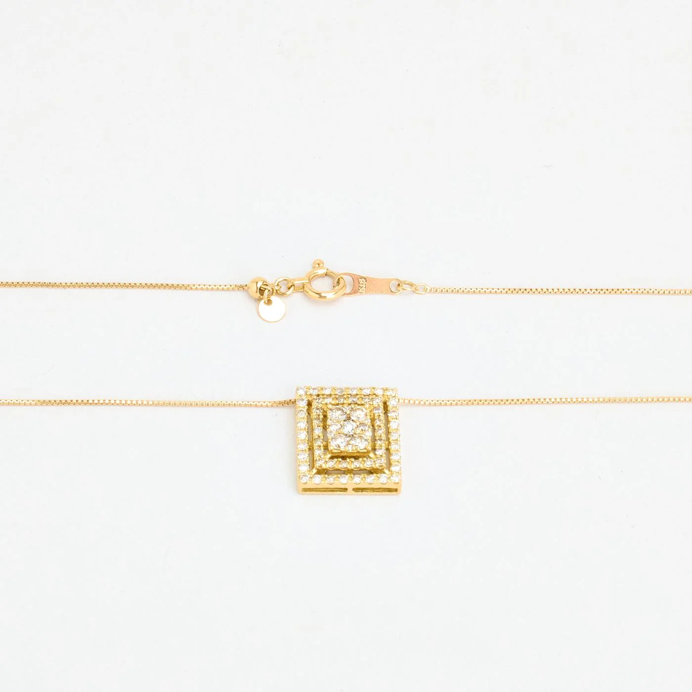 Geometrisk Venezia Illusionhalsband med diamant (0.5 ct) i 18K guld, 45.5 cm, 3.05 g - Image 5