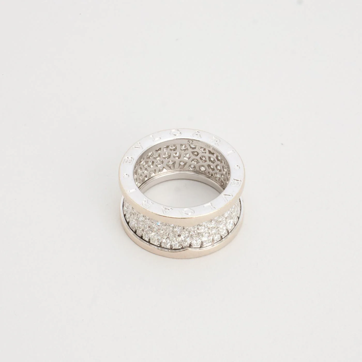 Bvlgari B.zero1 Pave ring i 18K vitt guld, med diamanter (2,5 ct), Str. 50 - Image 3