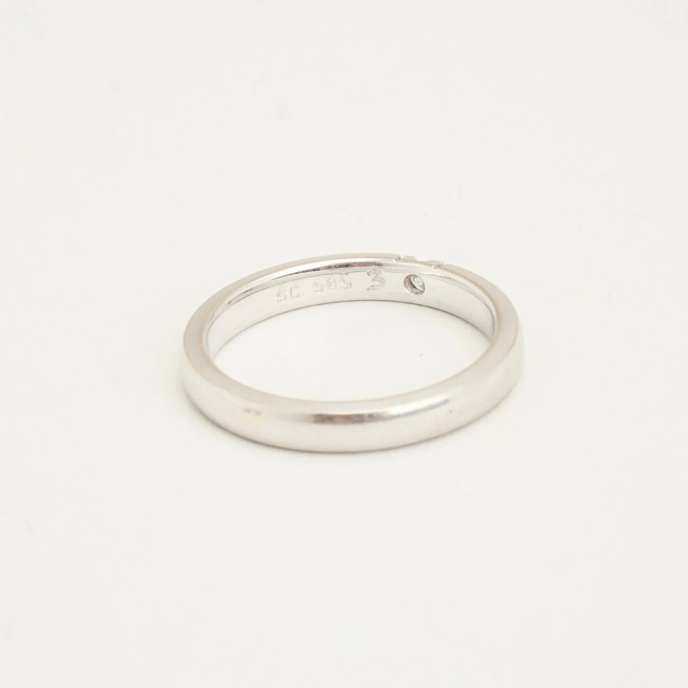 Gypsy ring i 14K vitt guld, med en diamant (0.01 ct), Str. 53 - Image 4
