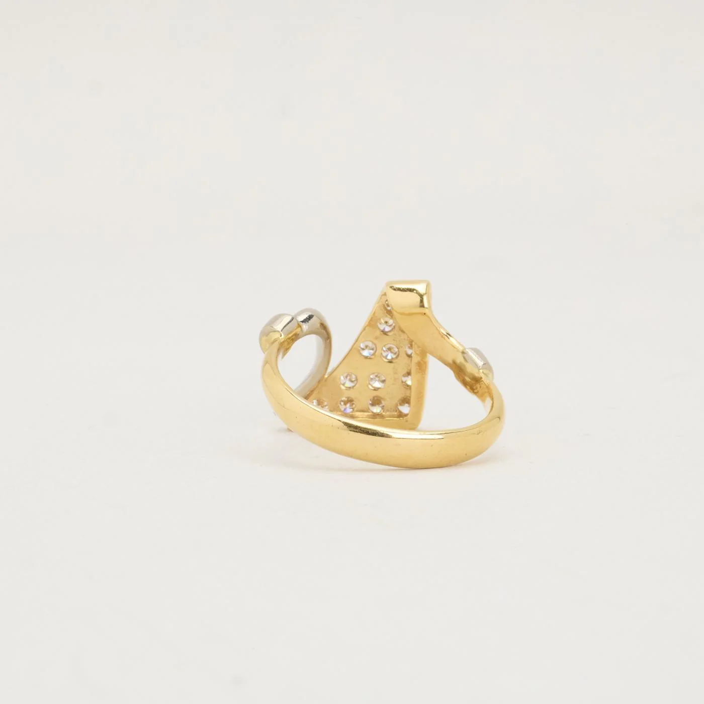 Pavéring med diamant (0.57 ct) i 18K guld och vitt guld strl. 18.5 / strl. 58 - Image 4