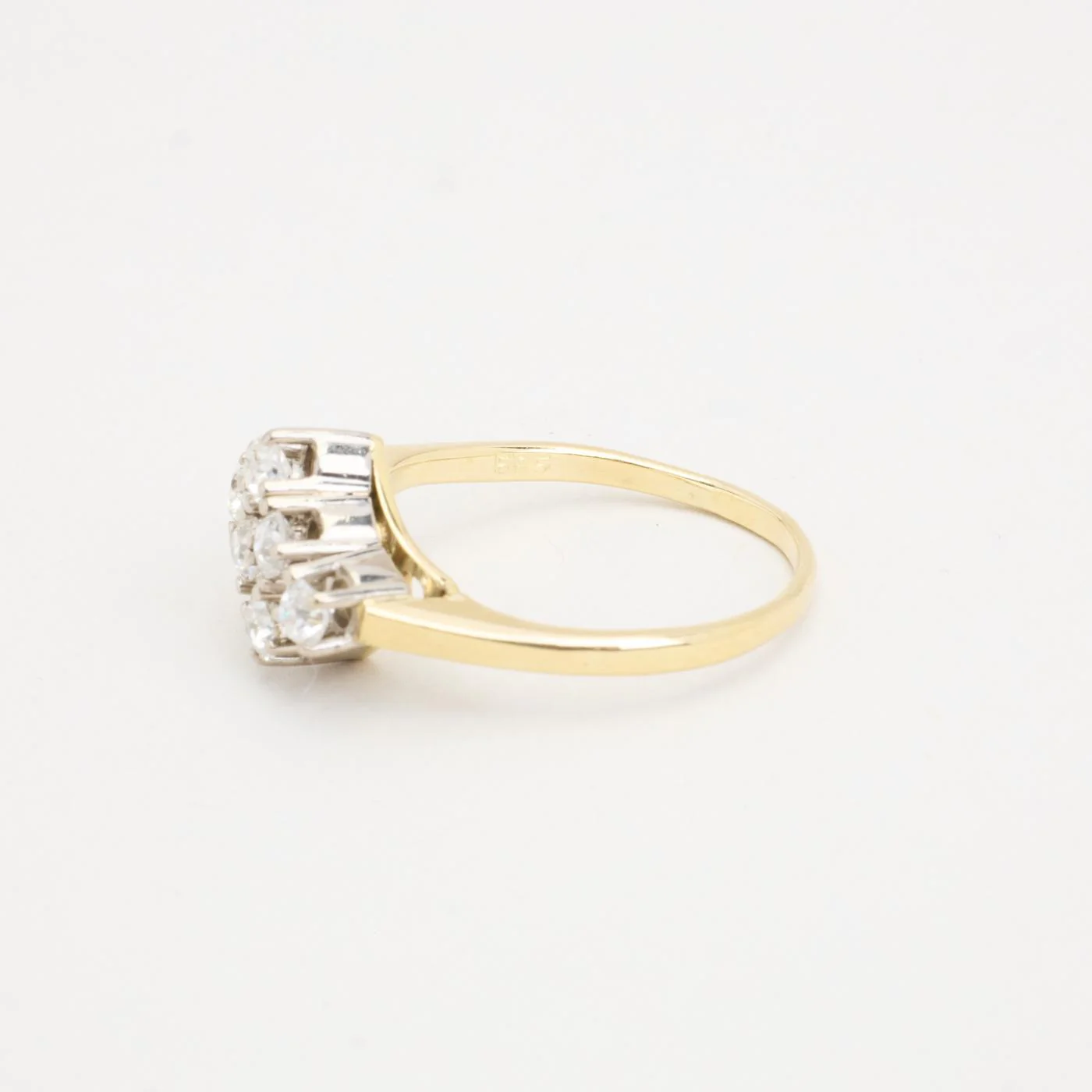 Cluster ring i 14K guld och vitt guld med diamanter (0.65 ct), Str. 59 - Image 4