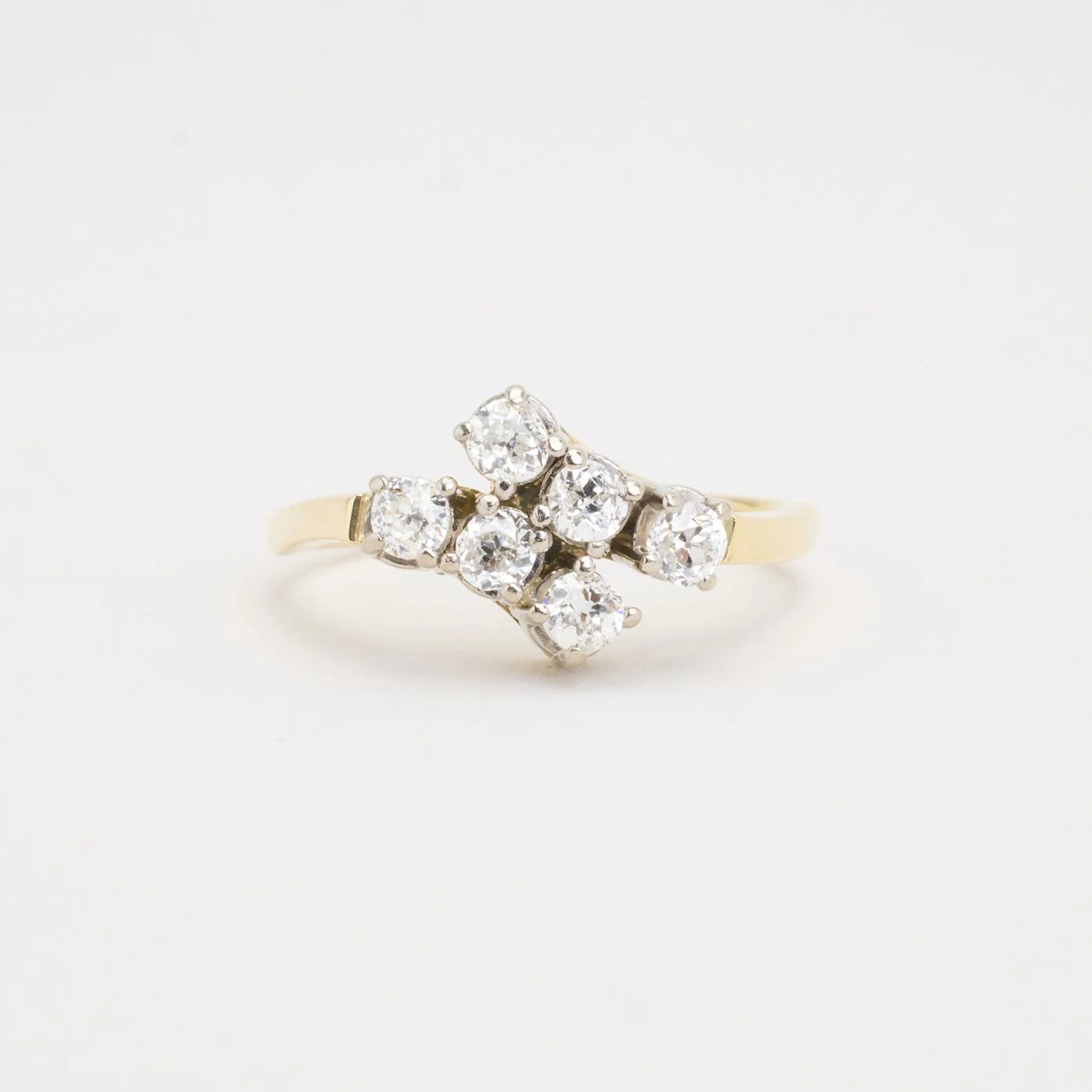 Cluster ring i 14K guld och vitt guld med diamanter (0.65 ct), Str. 59 - Image 5