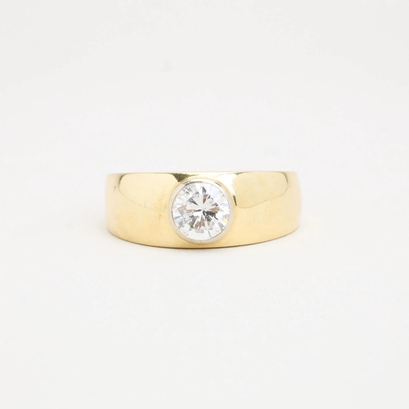 Gypsyring i 14K guld och vitt guld, med diamant (1.34 ct), Strl. 19.7 / Strl. 62