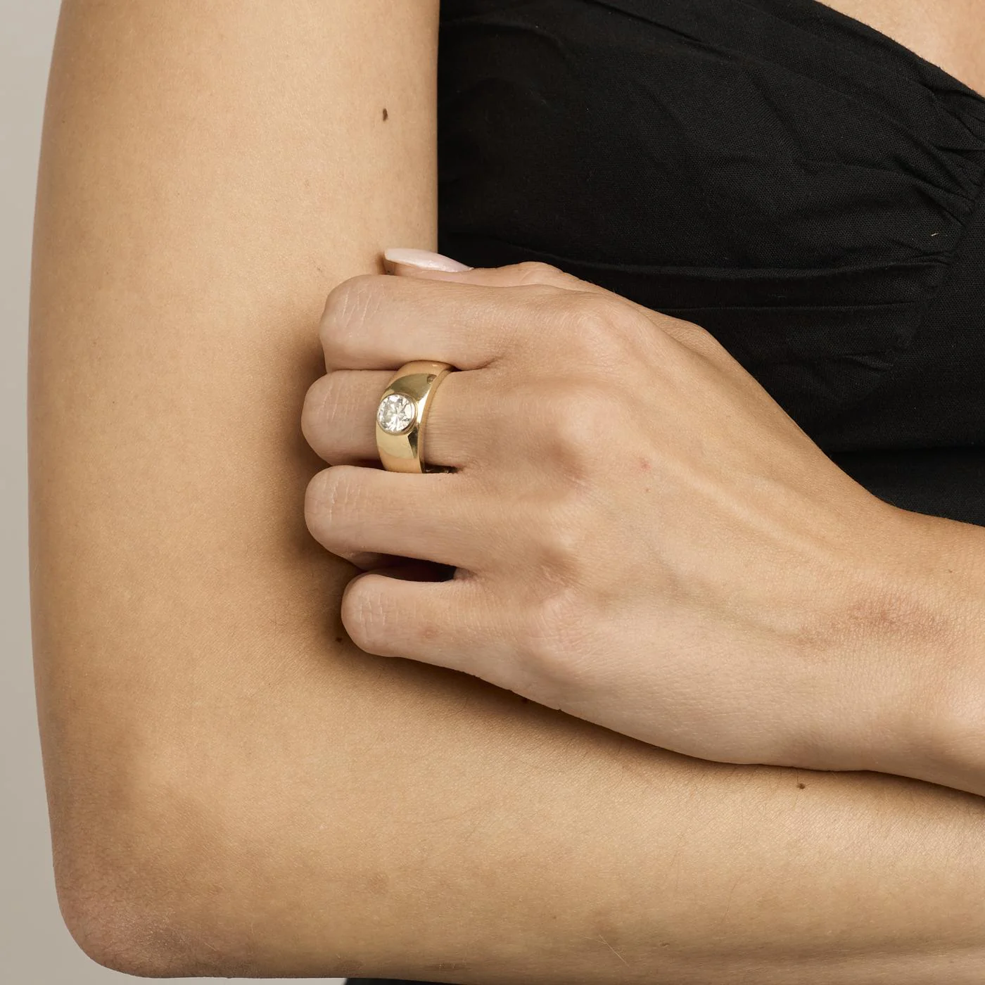 Gypsyring i 14K guld och vitt guld, med diamant (1.34 ct), Strl. 19.7 / Strl. 62 - Image 2