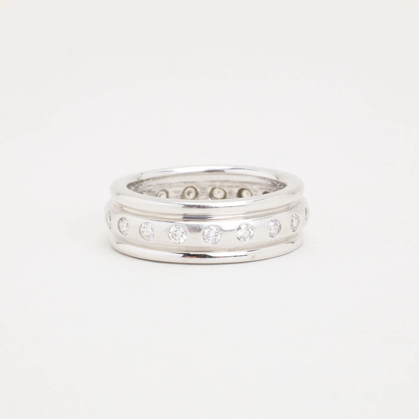 Band med diamant (0.5 ct) i 14K vitt guld strl. 15.9 / strl. 50 - Image 2