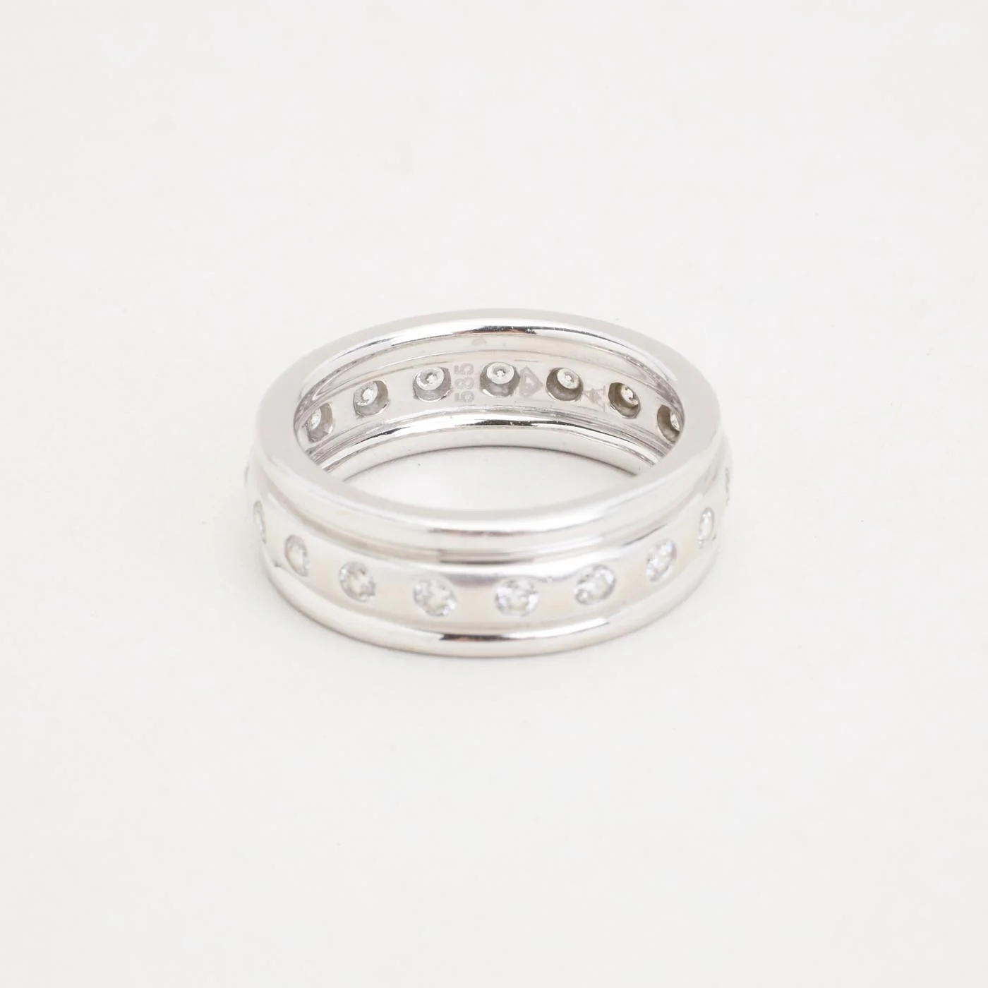 Band med diamant (0.5 ct) i 14K vitt guld strl. 15.9 / strl. 50 - Image 3