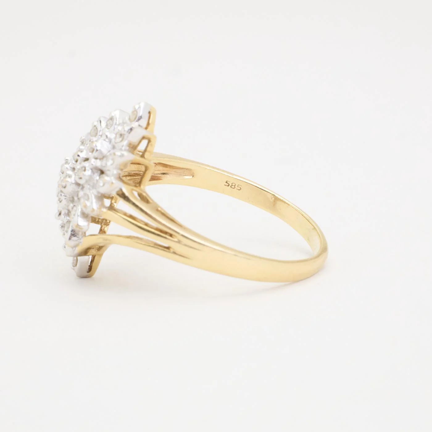 Clusterring i 14K guld och vitt guld med diamanter (0,25 ct), Str. 63 - Image 4