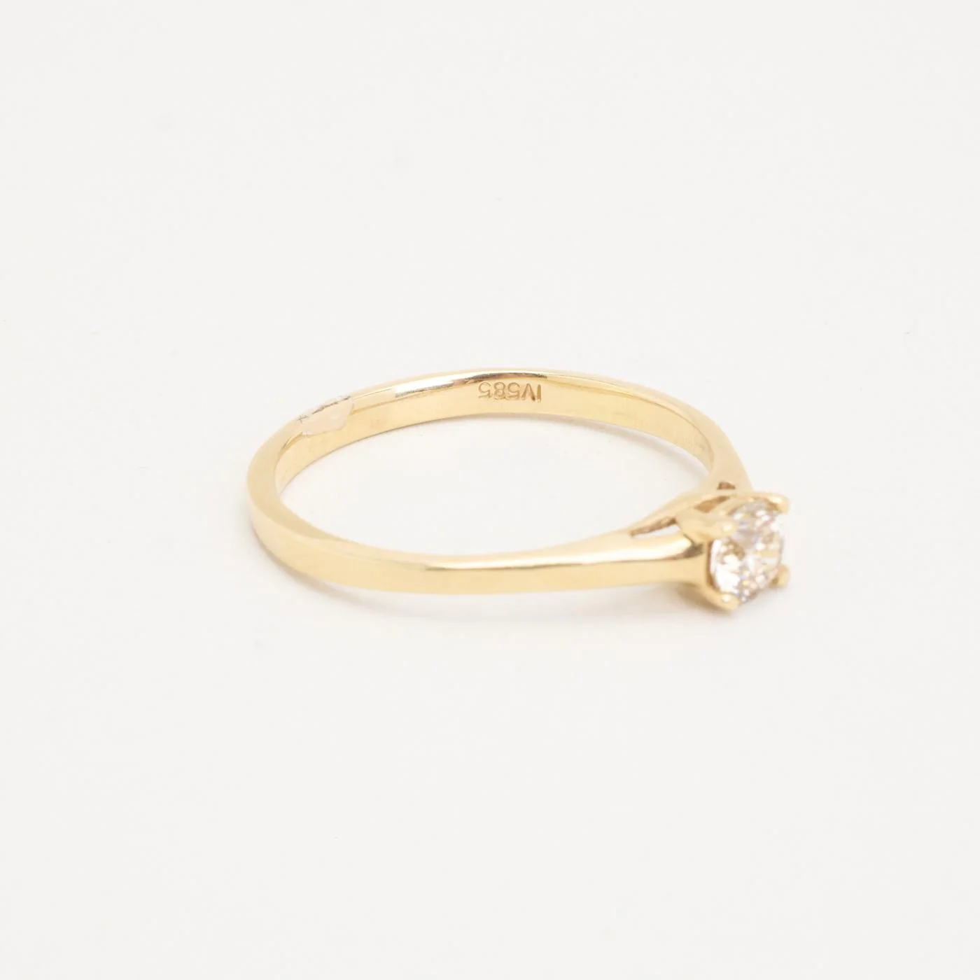 Solitärring i 14K guld med en diamant (0,46 ct), Strl. 21 / Strl. 66 - Image 4