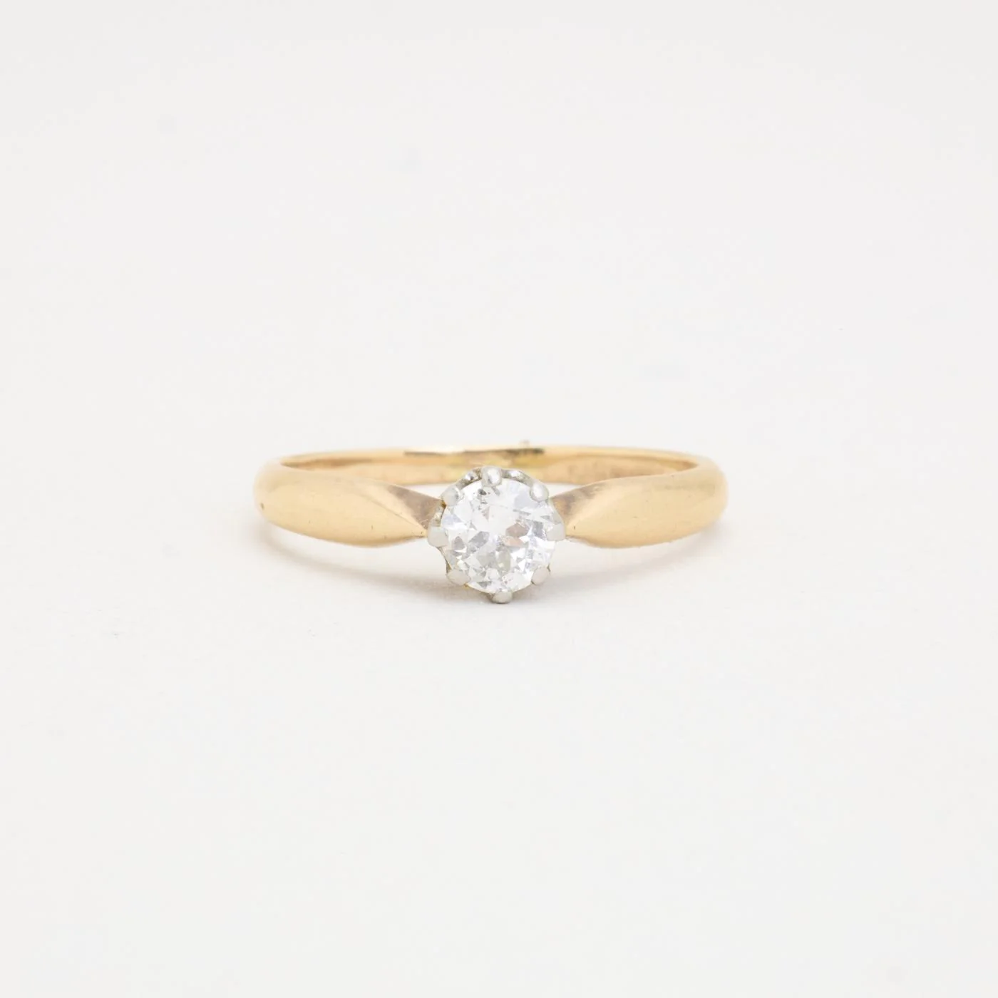 Solitärring i 14K gult och vitt guld med en diamant (0.46 ct), Strl. 17.8 - 18.1 / Strl. 56 - 57 - Image 2