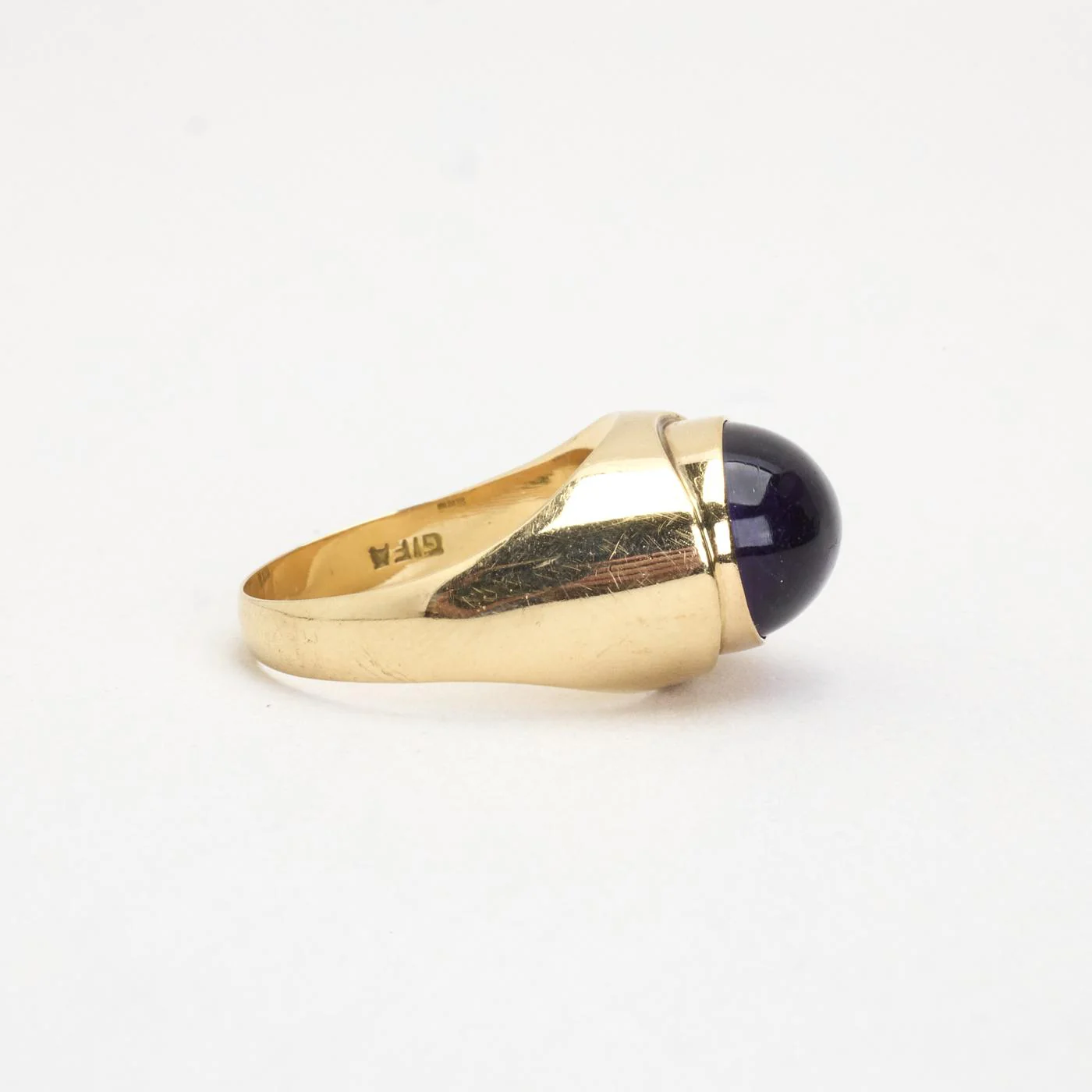 Signetring i 14K guld med en ametist strl. 17.5 / strl. 55 - Image 3