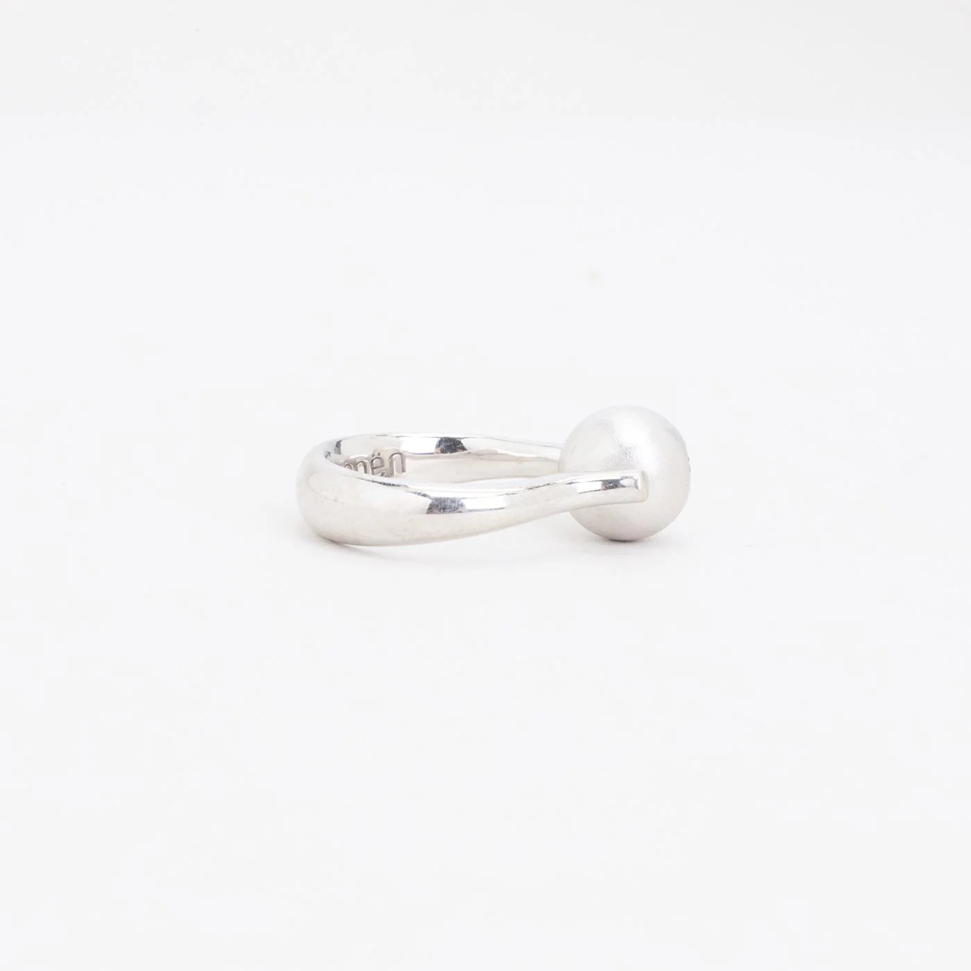 Noën solitärring med diamant (0.1 ct) i 14K vitt guld strl. 15.9 - 16.2 / strl. 50 - 51 - Image 3