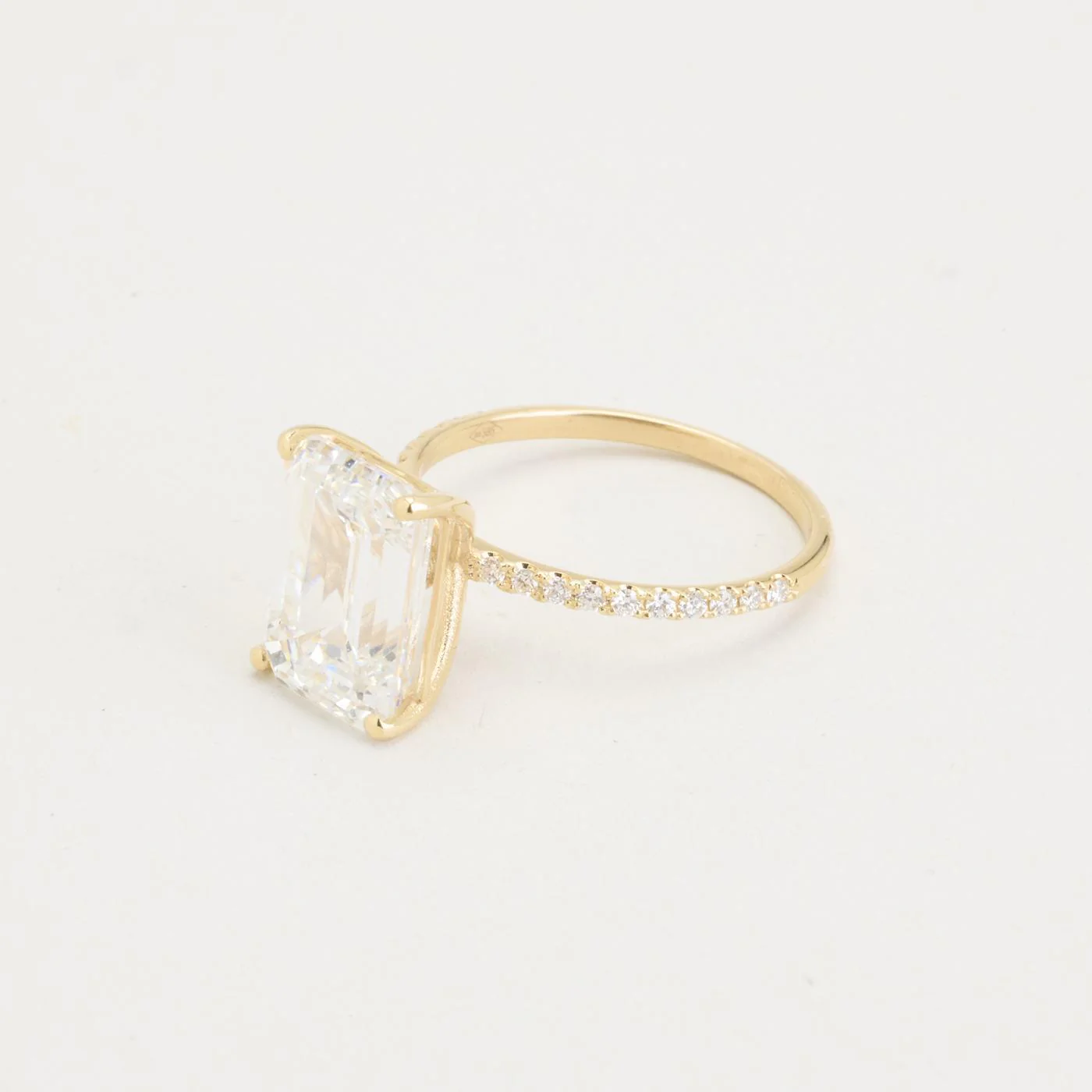Allians solitärring med diamant (5.41 ct) i 14K guld strl. 17.2 / strl. 54 - Image 6