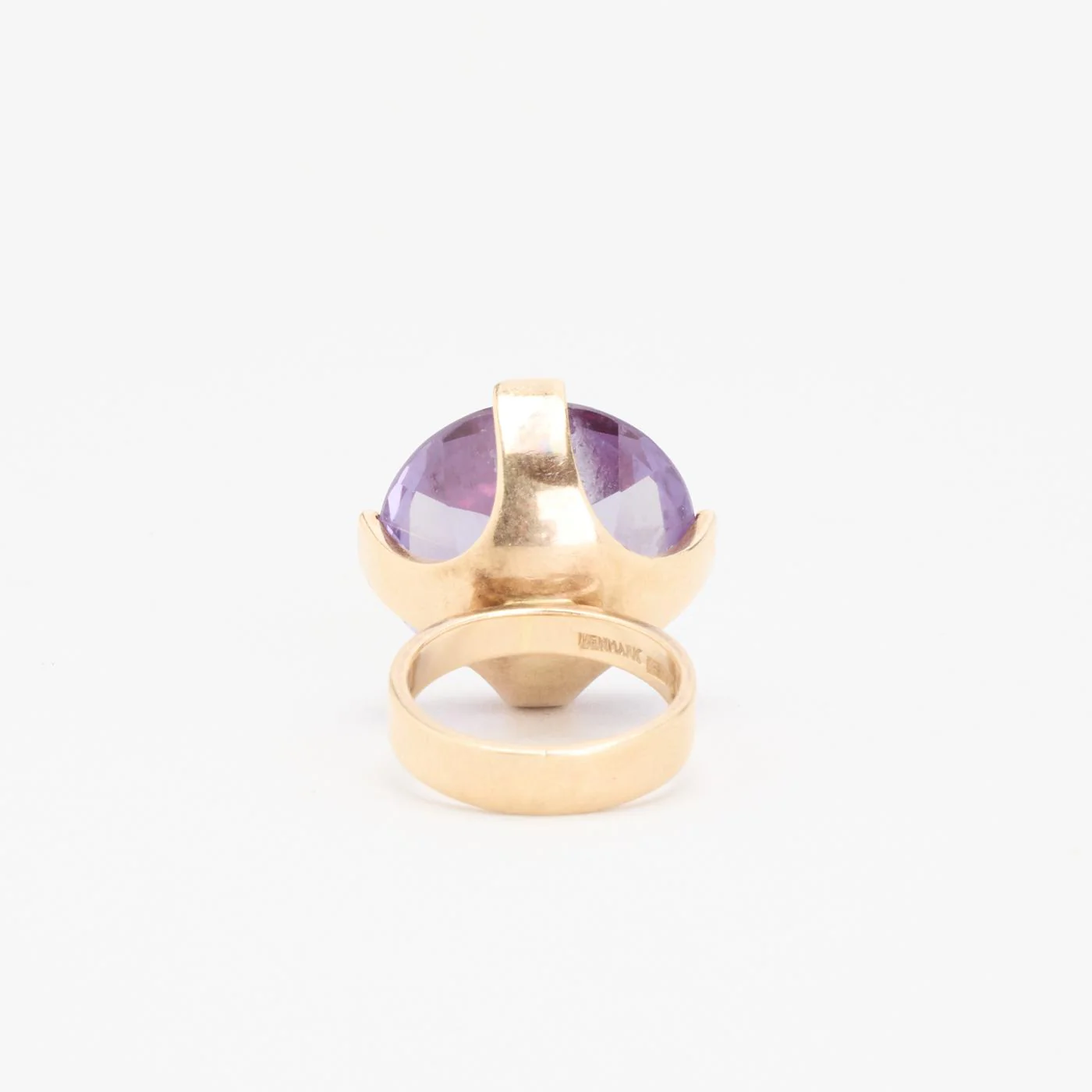 Cocktailring i 14K guld med en syntetisk safir strl. 16.2 / strl. 51 - Image 4