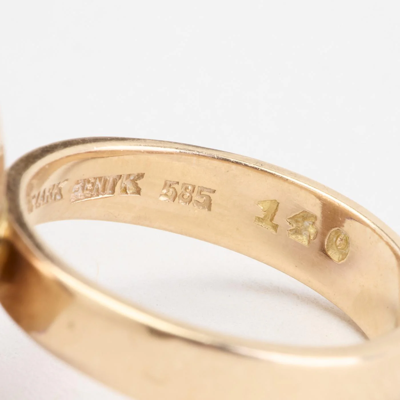 Cocktailring i 14K guld med en syntetisk safir strl. 16.2 / strl. 51 - Image 6