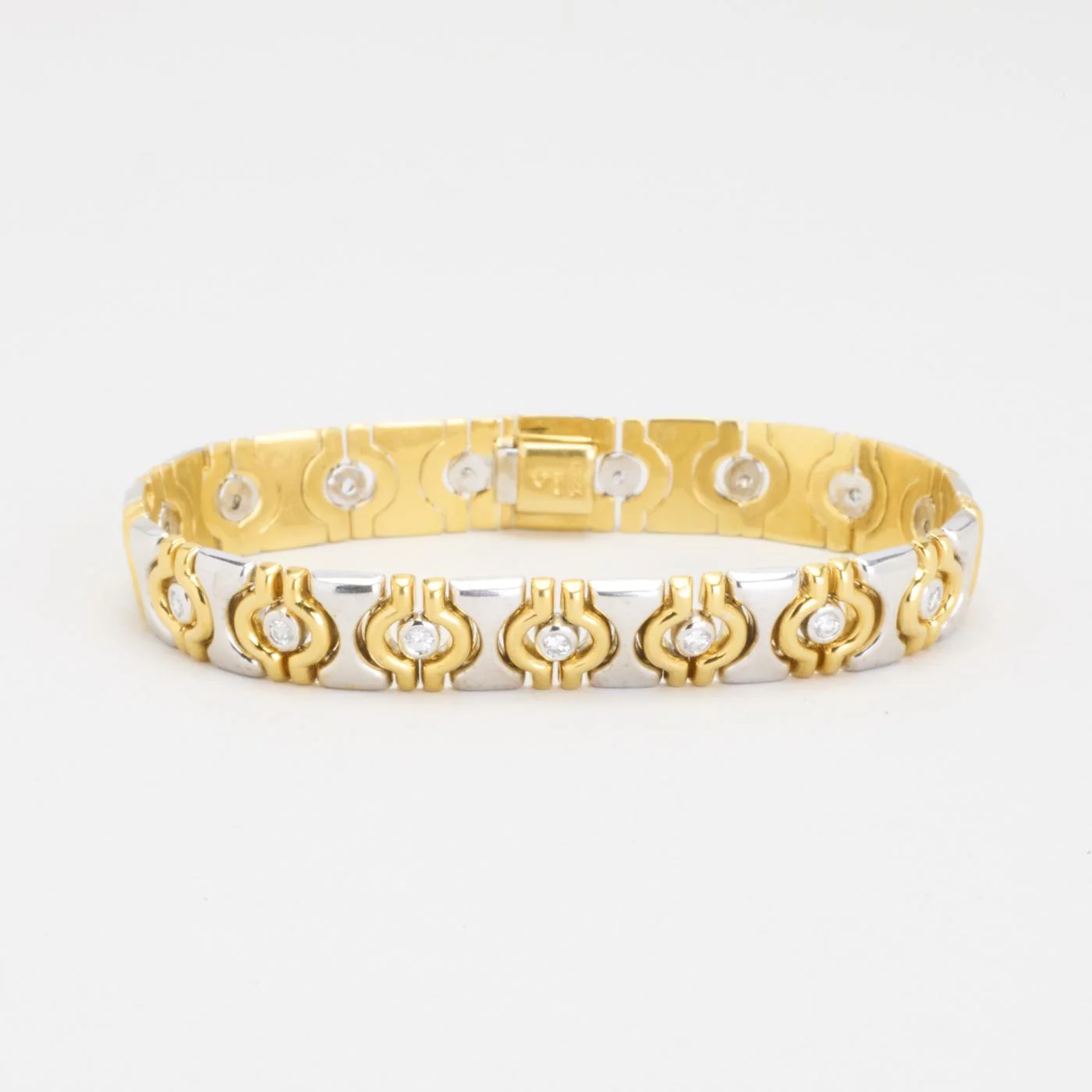 Armband med diamant (0.36 ct) i 18K guld och vitt guld, 18.5 cm, 27.5 g - Image 2