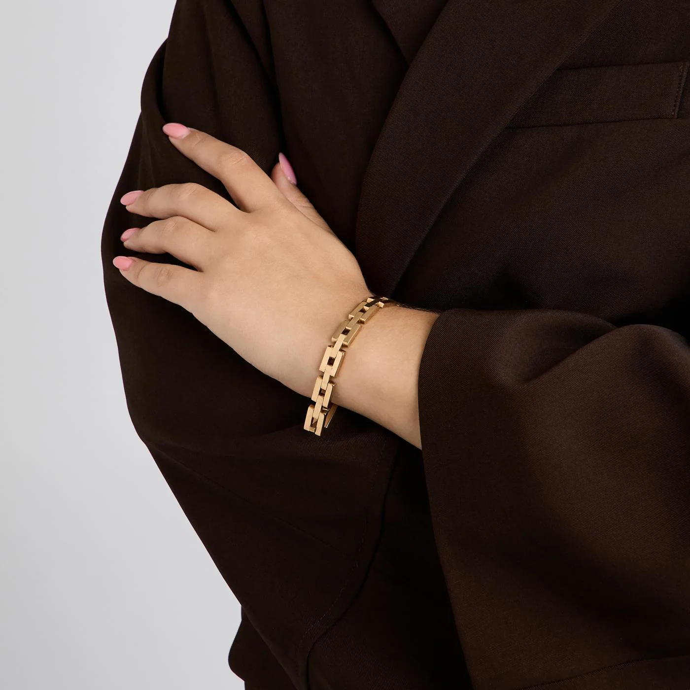 Block Armband i 14K guld, 18.5 cm, 20 g - Image 2
