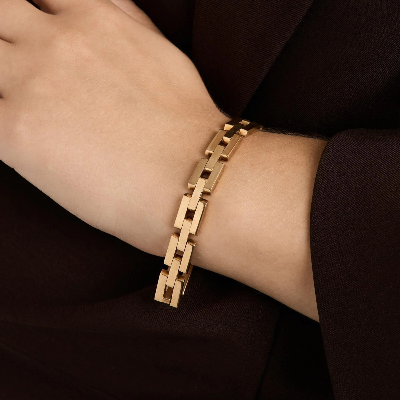Block Armband i 14K guld, 18.5 cm, 20 g - Image 5