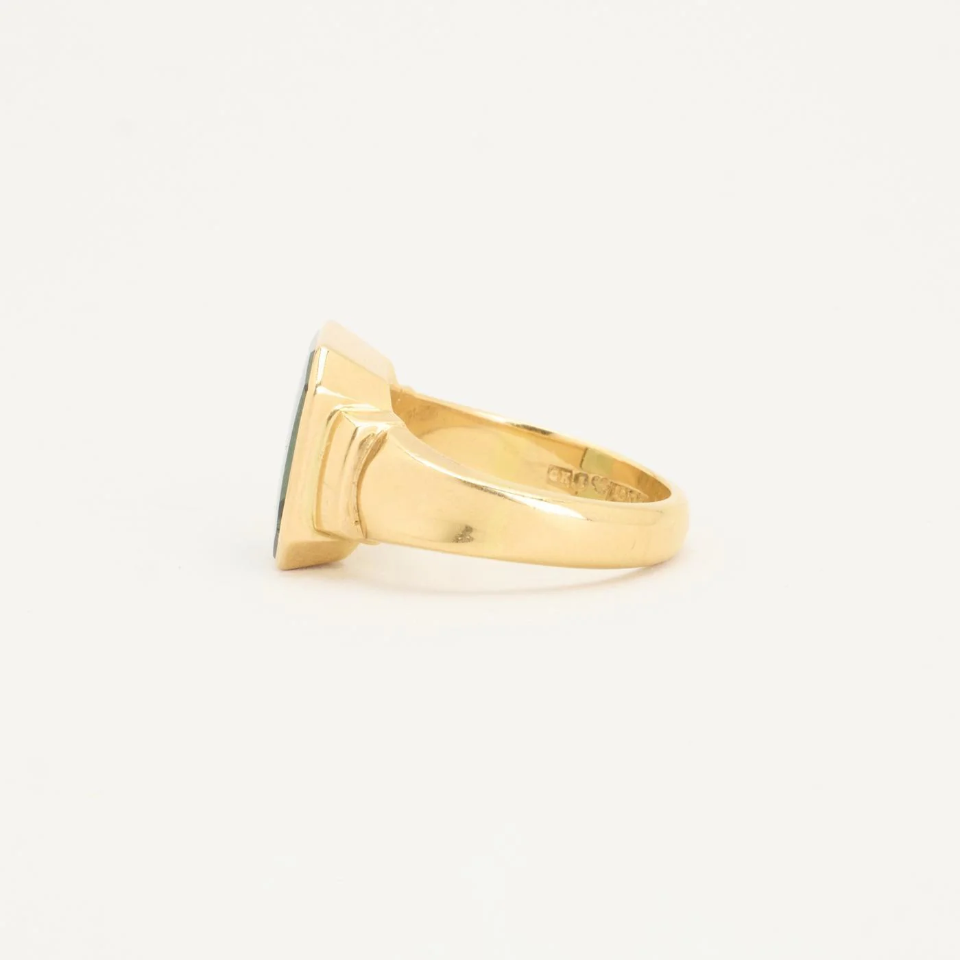 Signetring i 18K guld med en syntetisk spinell strl. 19.1 / strl. 60 - Image 5