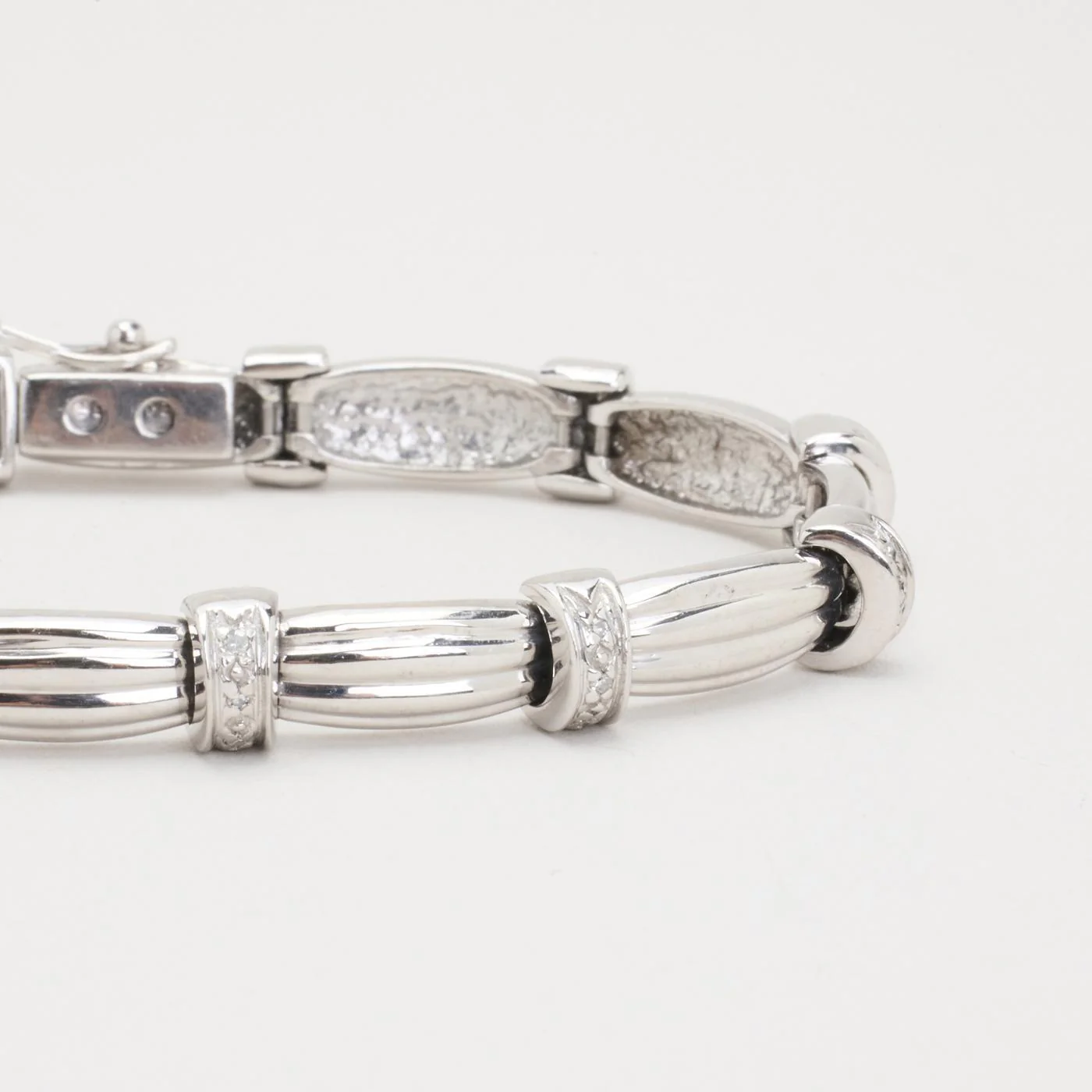 Armband med diamant (0.11 ct) i 14K vitt guld, 18 cm, 24.3 g - Image 3