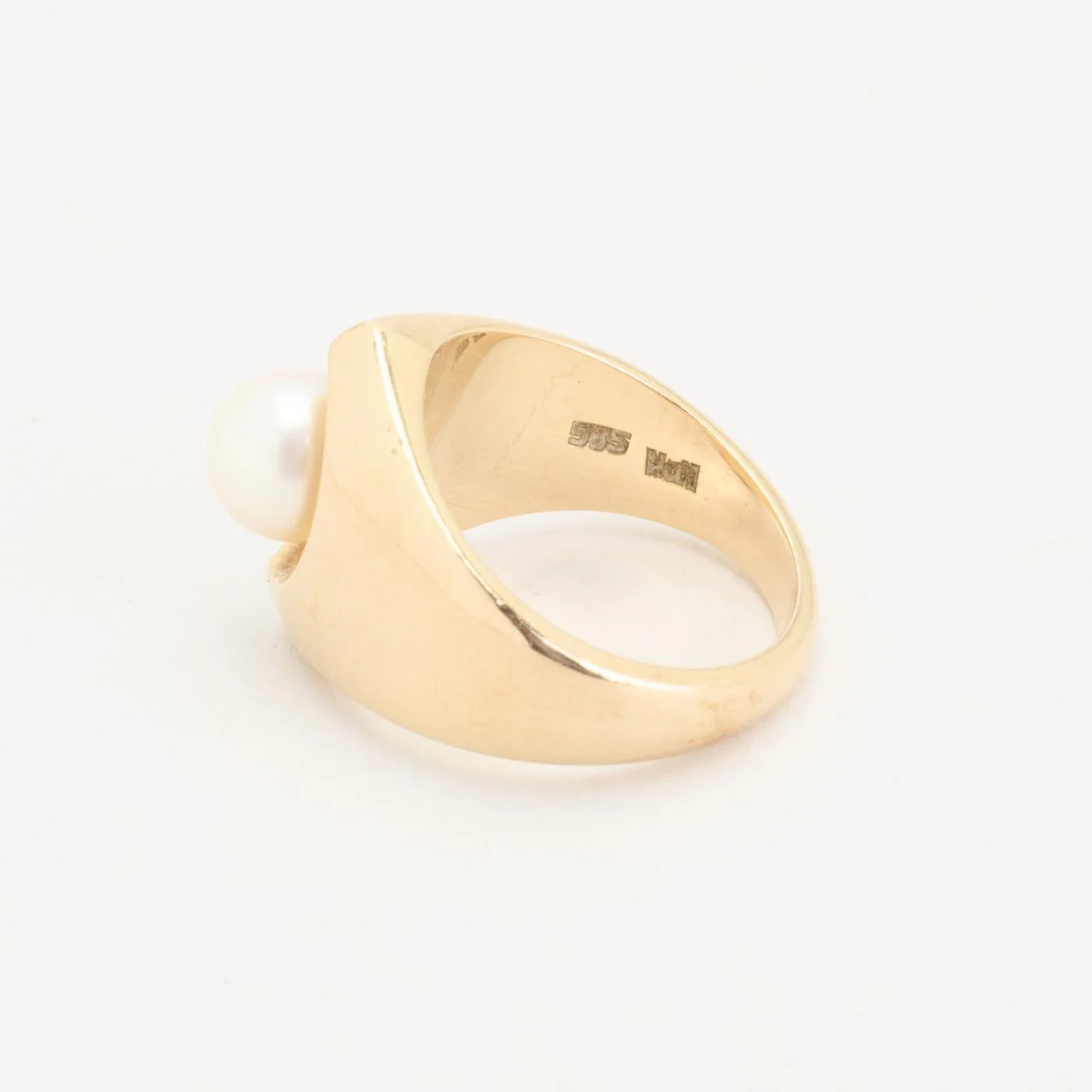 Pärlring i 14K guld med en pärla strl. 16.2 / strl. 51 - Image 6