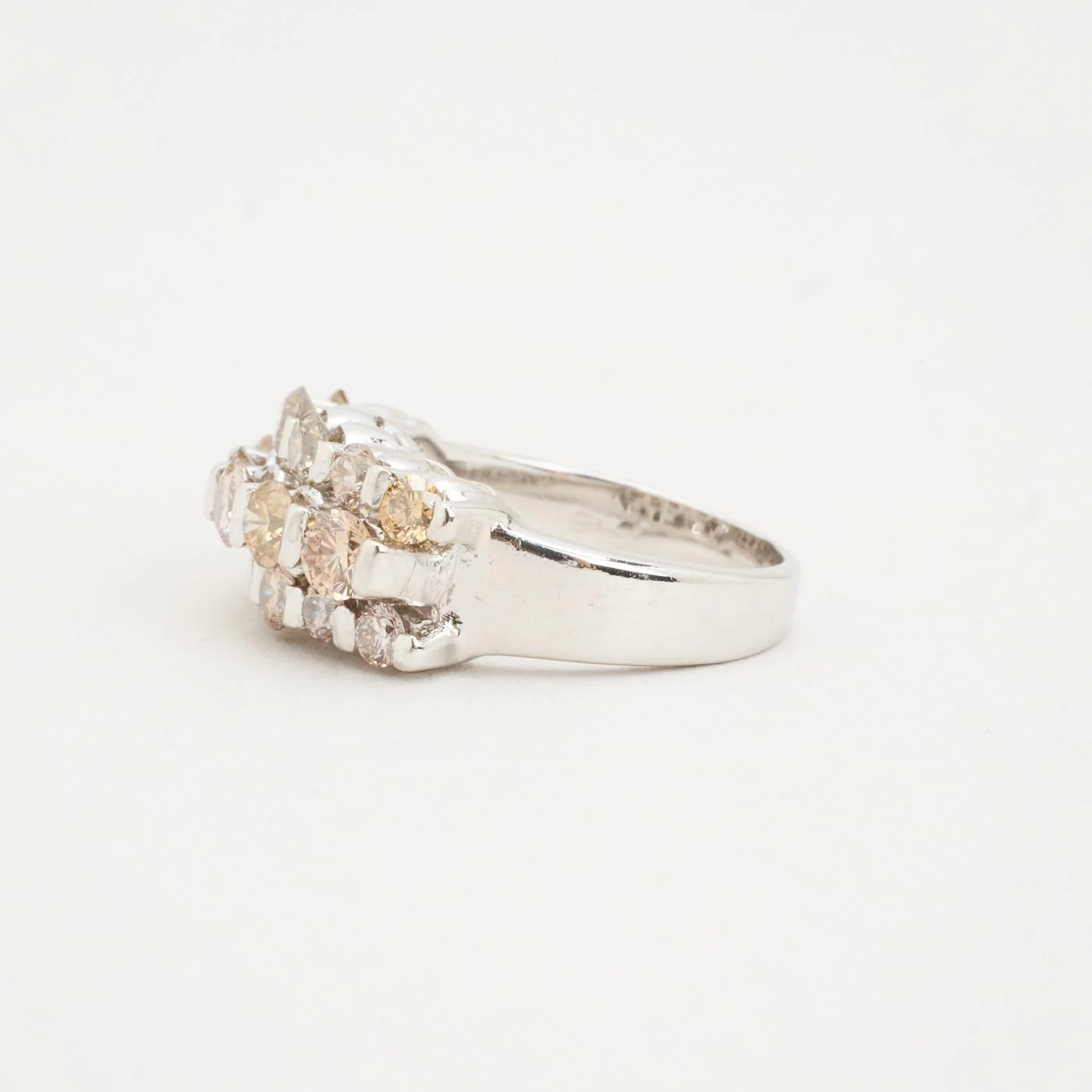 Pavéring med diamant (1.13 ct) i 8K vitt guld strl. 14.6 / strl. 46 - Image 4