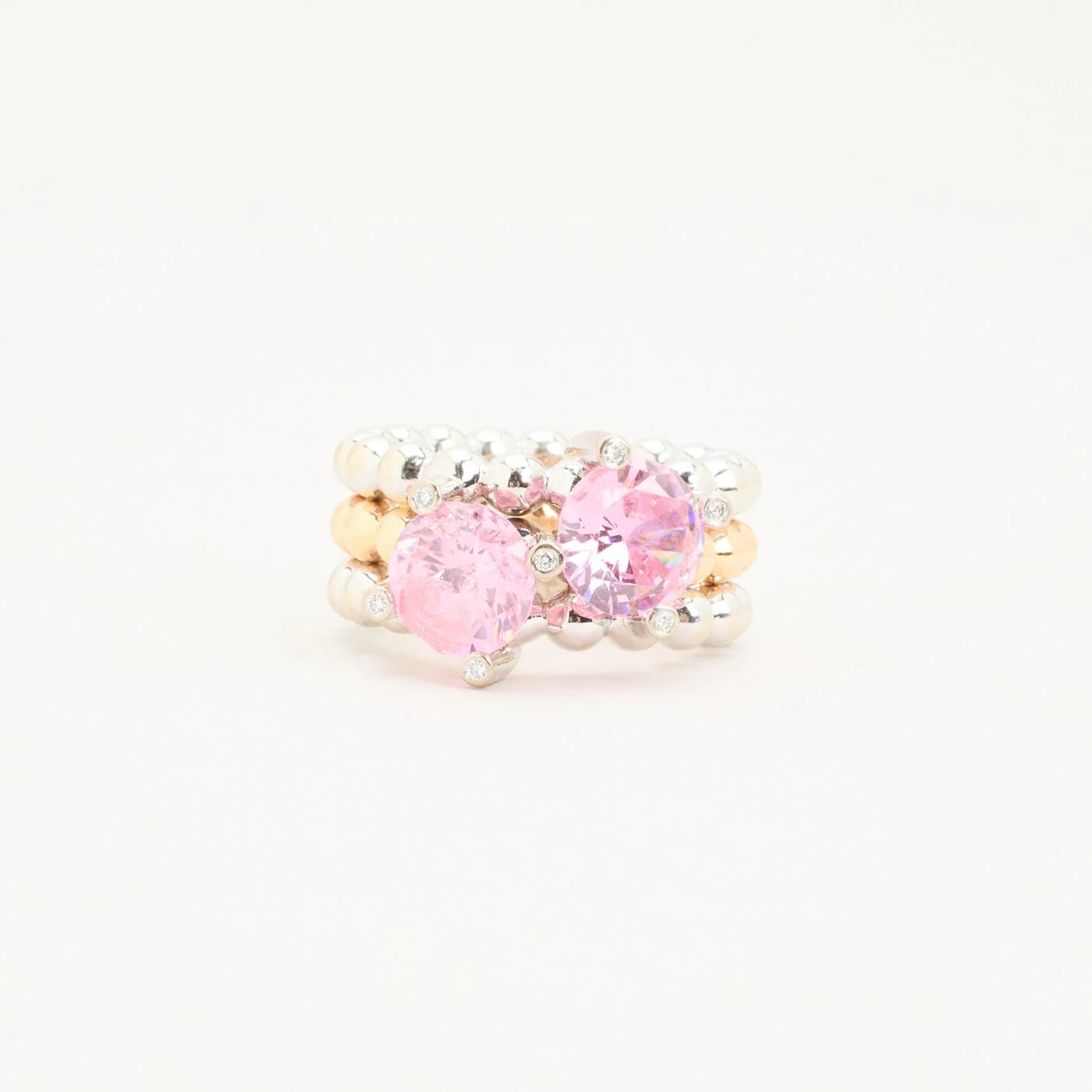 Ruben Svart Toi et Moi ring med diamant (0.06 ct) i 14K guld och vitt guld med en naturlig zirkon strl. 17.5 / strl. 55
