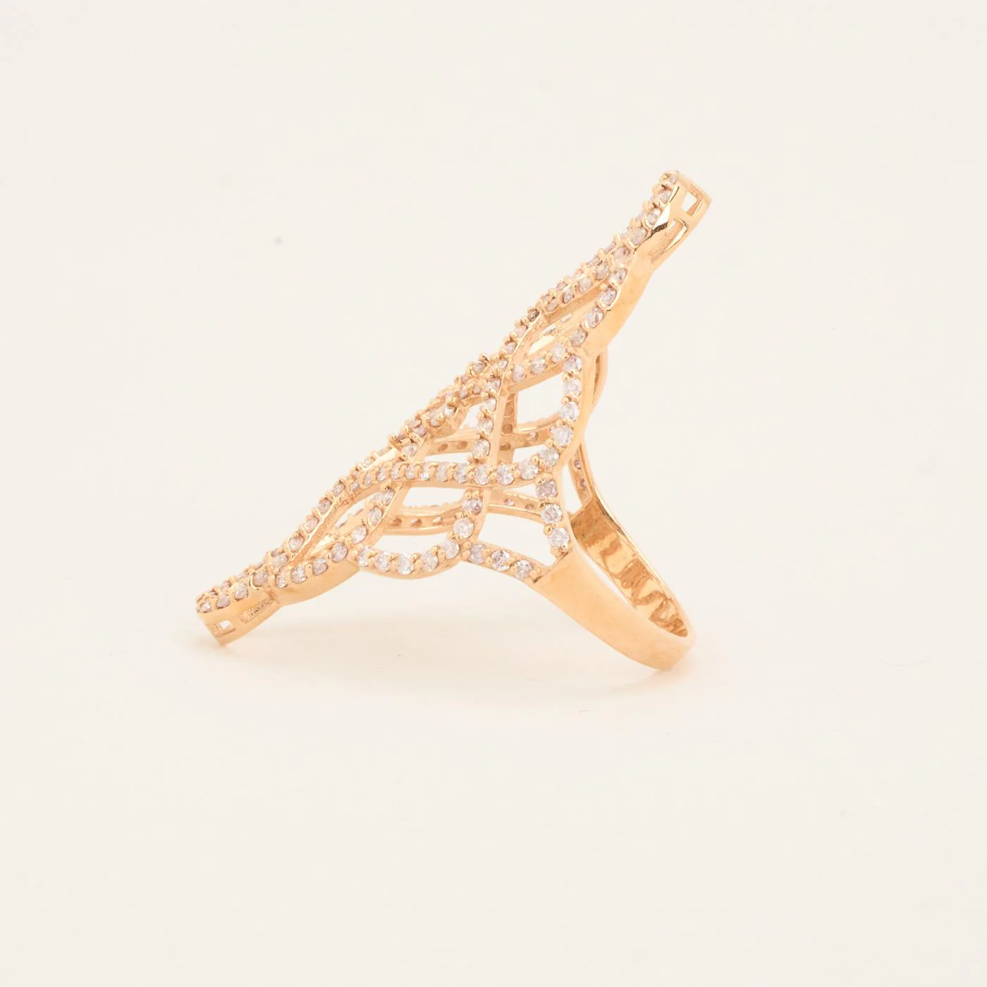 Navettering med diamant (1.46 ct) i 14K roséguld strl. 18.1 / strl. 57 - Image 5