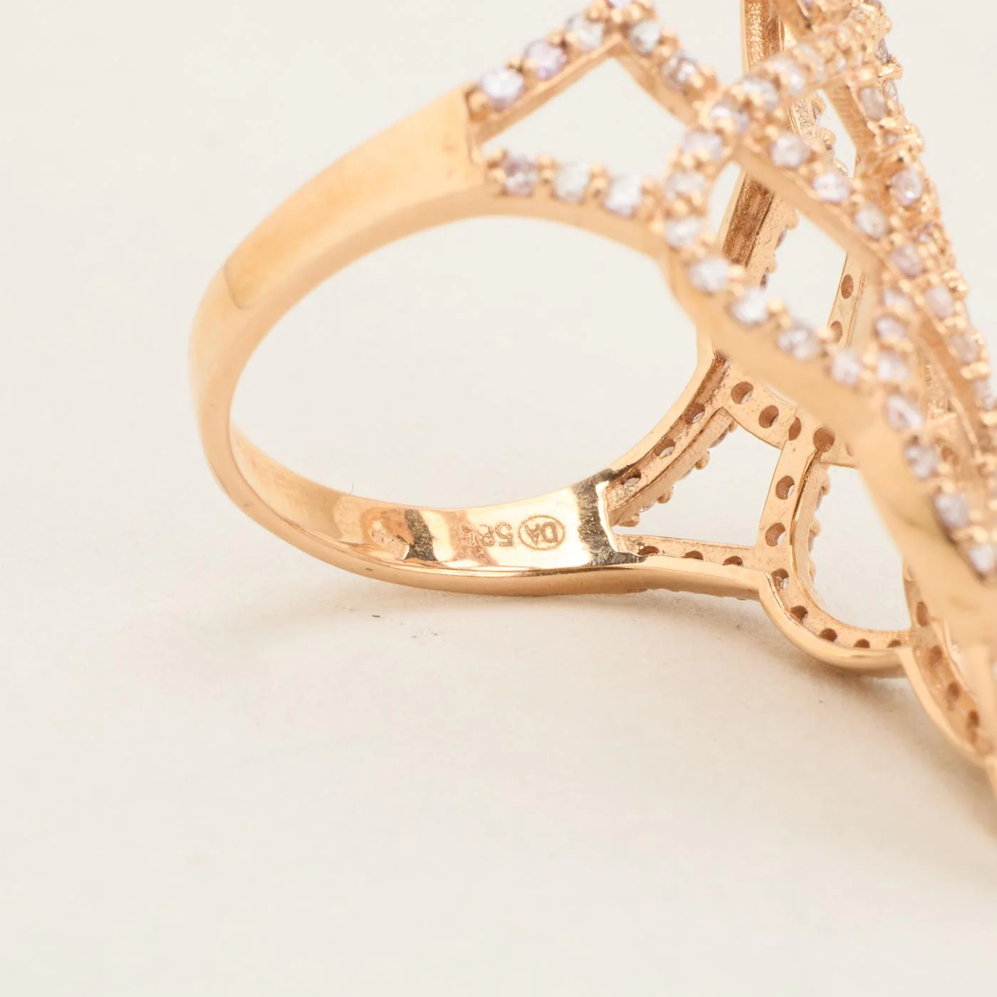 Navettering med diamant (1.46 ct) i 14K roséguld strl. 18.1 / strl. 57 - Image 6