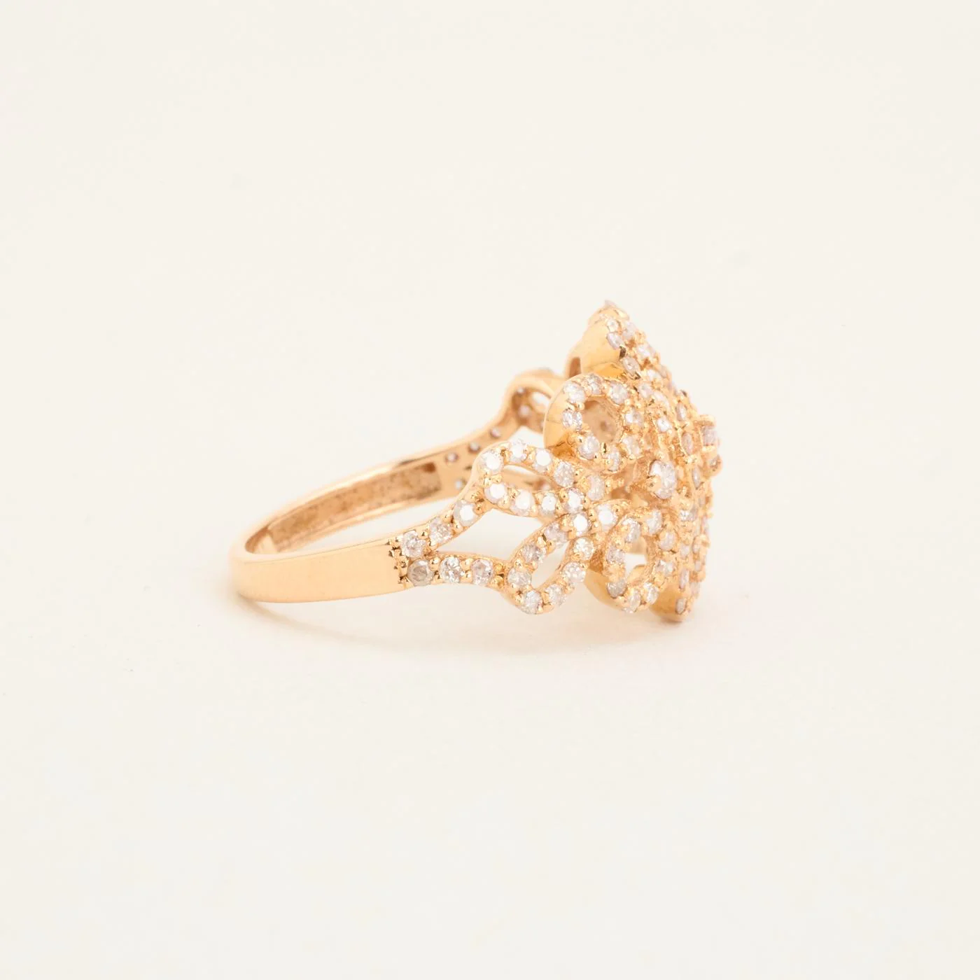 Pavéring med diamant (0.86 ct) i 14K roséguld strl. 16.9 / strl. 53 - Image 3