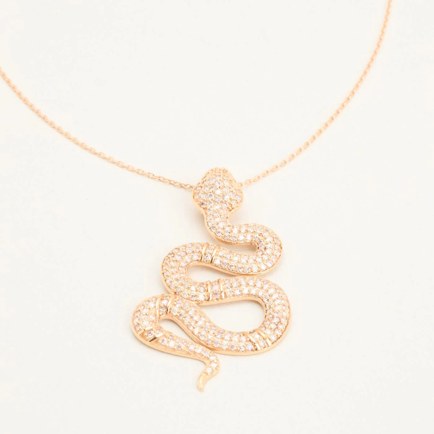 Orm Ankarkedja Halsband med diamant (1.11 ct) i 14K roséguld, 42.5 cm, 4.62 g - Image 3