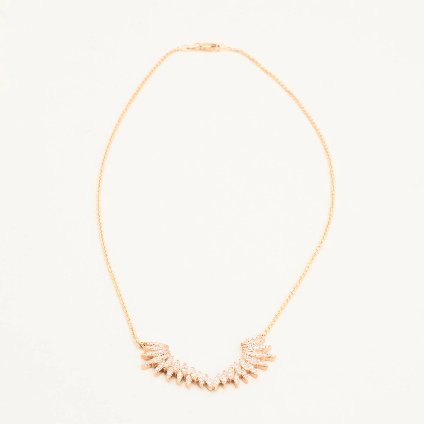 Ankarkedja collier med diamant (1.2 ct) i 14K roséguld, 42.5 cm, 7.8 g