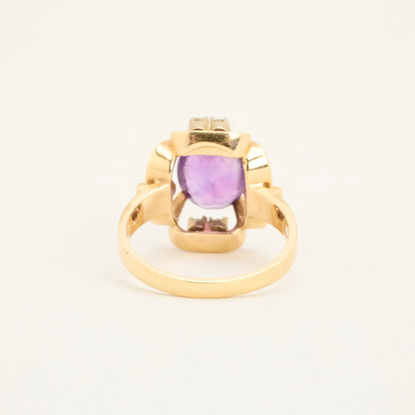 Cocktailring i 14K guld med en ametist strl. 19.1 / strl. 60 - Image 4