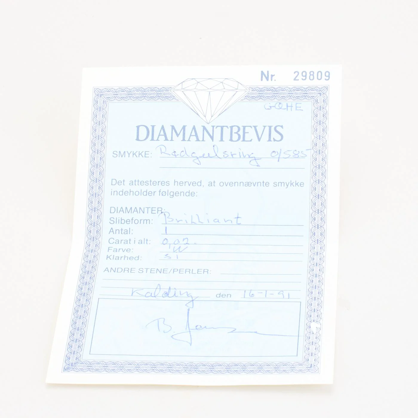 Alliansring med diamant (0.02 ct) i 14K roséguld strl. 16.2 / strl. 51 - Image 7
