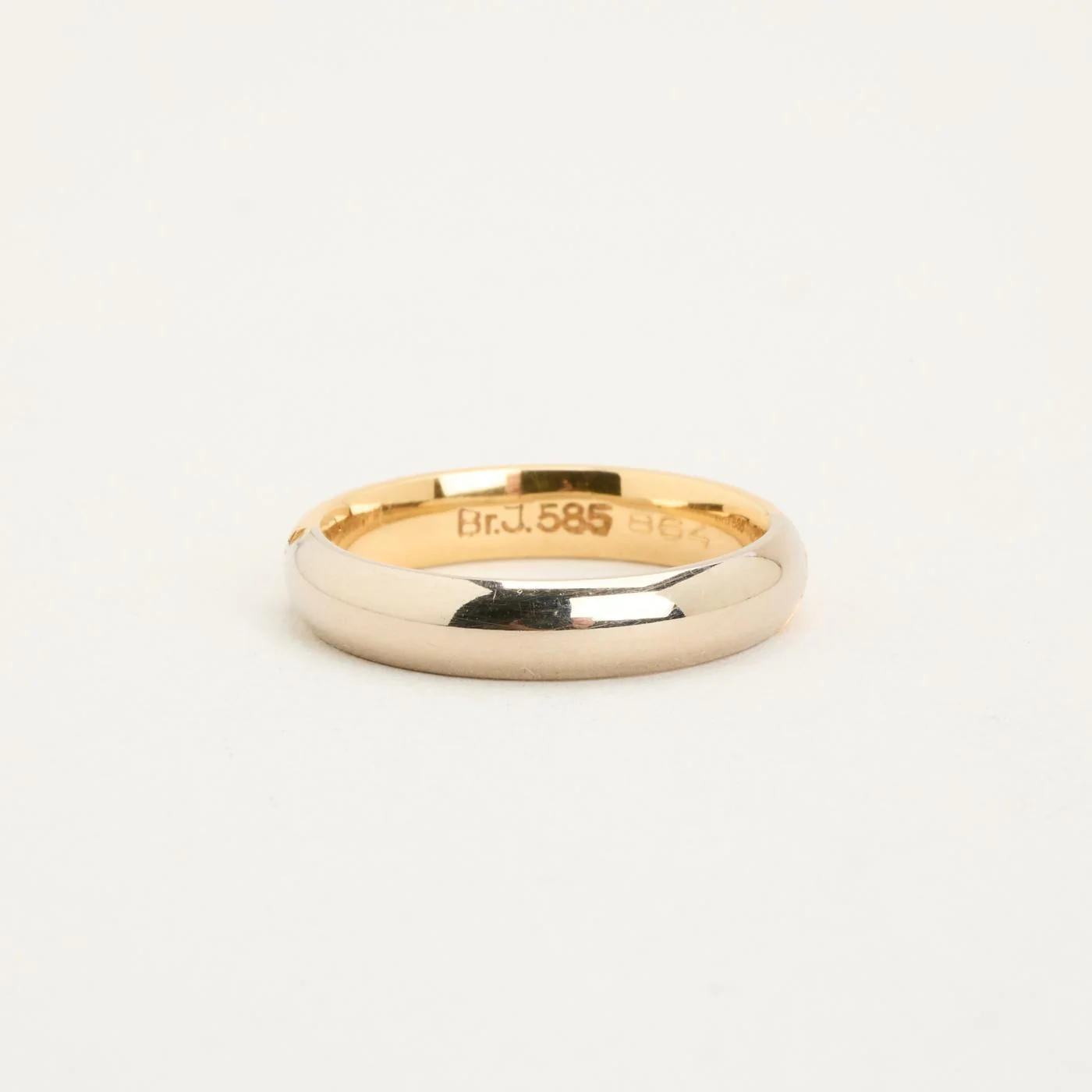 Vigselring med diamant (0.02 ct) i 14K guld och vitt guld strl. 16.9 / strl. 53 - Image 5