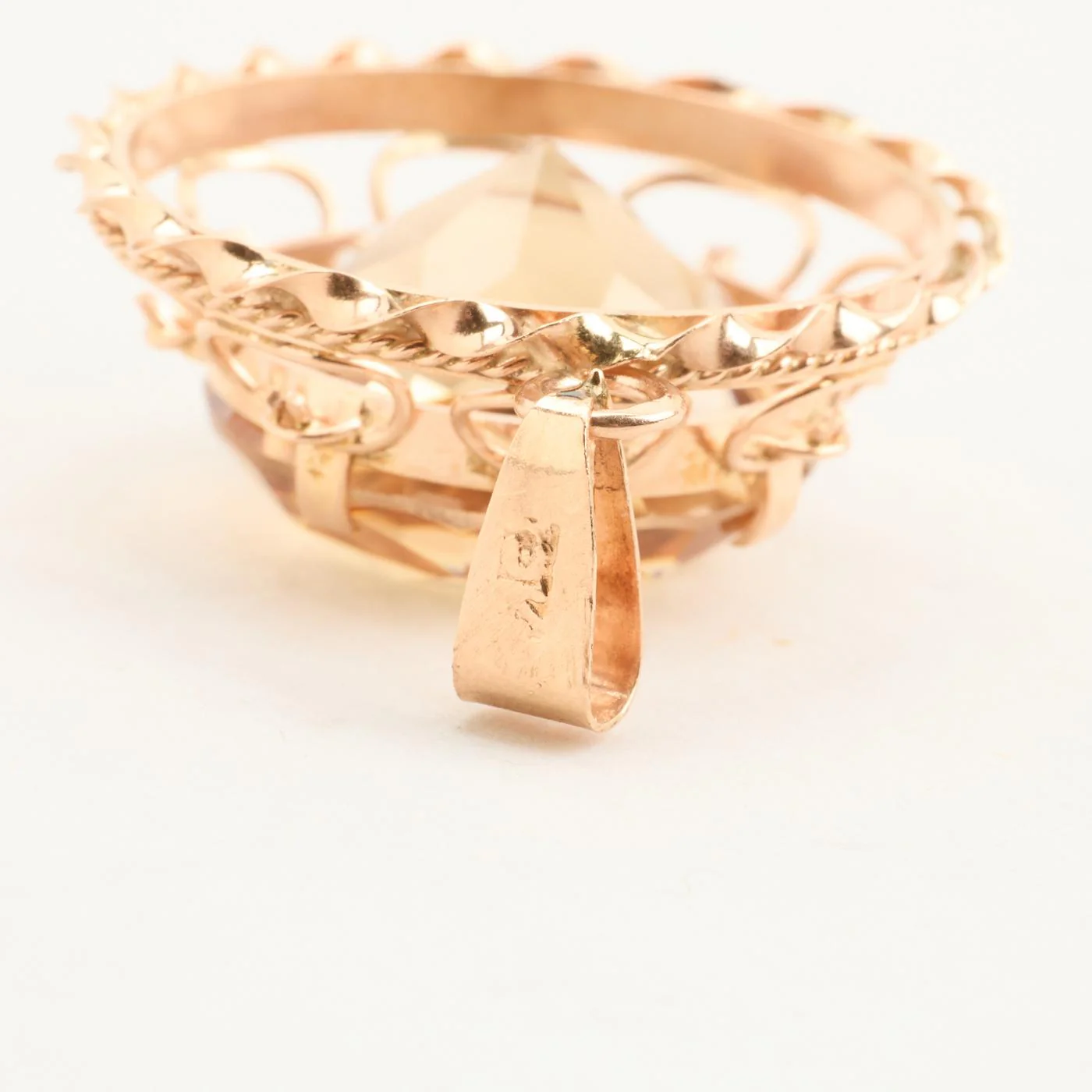 Hänge i 14K roséguld med en glas, 3.5 cm, 3.26 g - Image 3