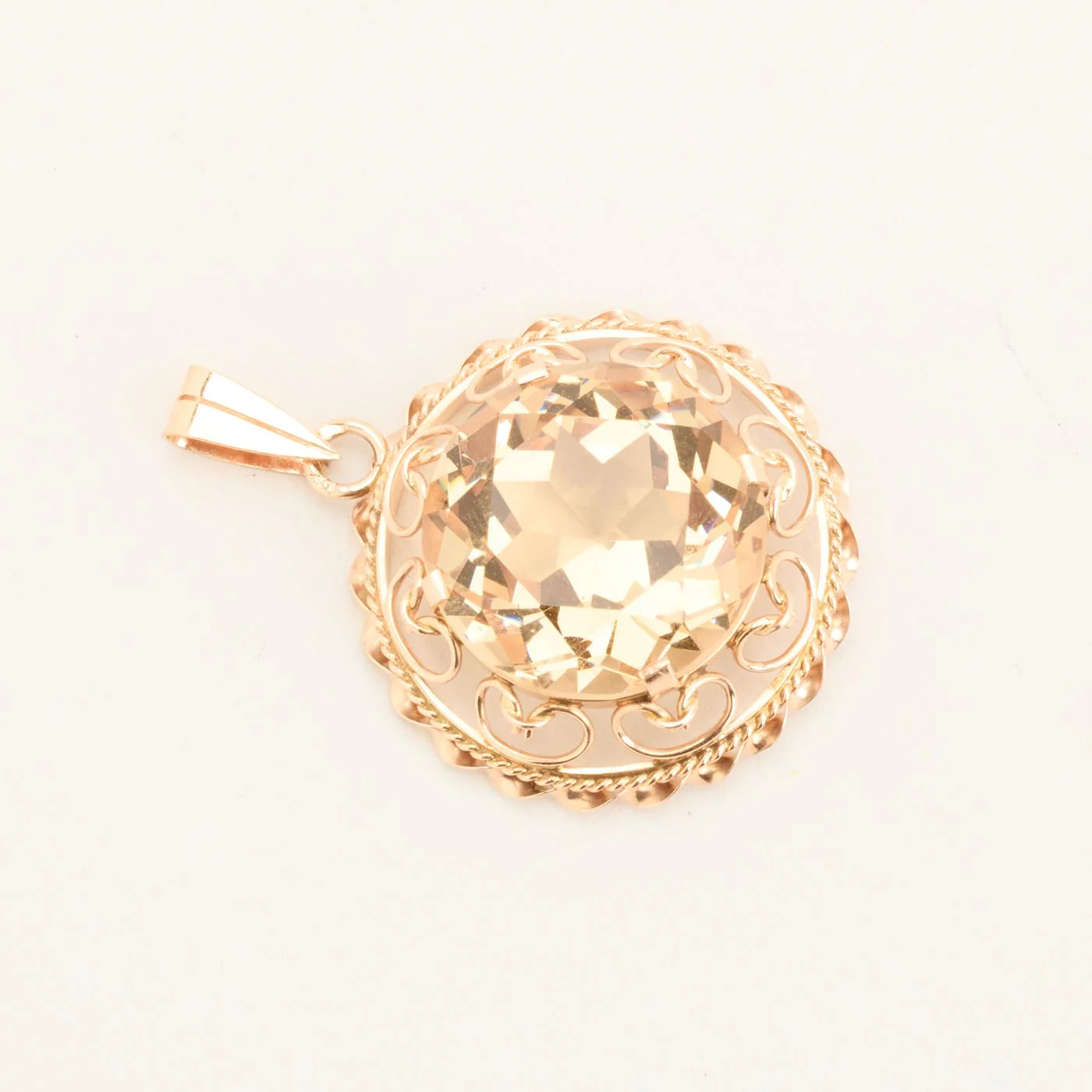 Hänge i 14K roséguld med en glas, 3.5 cm, 3.26 g - Image 4