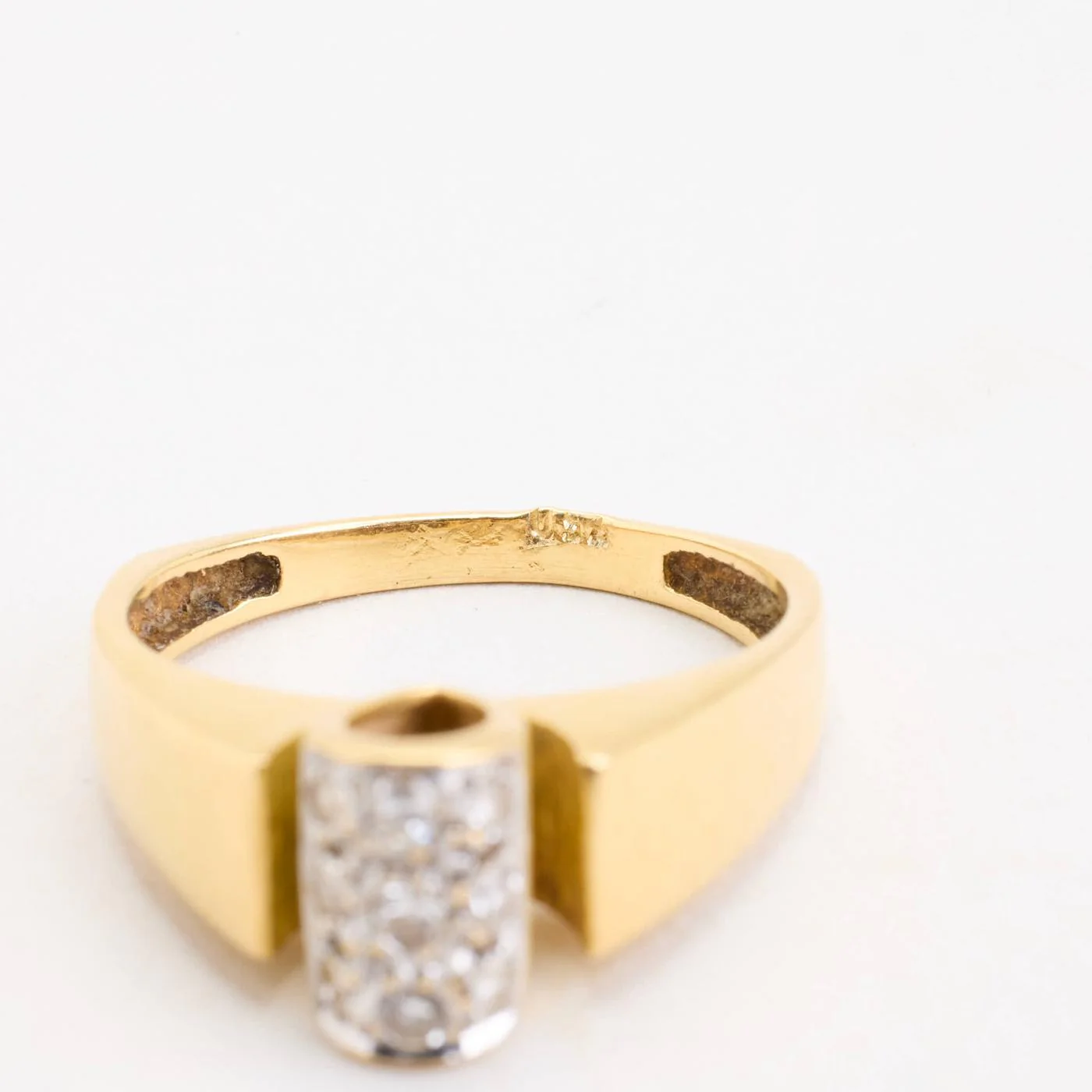 Pavéring med diamant (0.09 ct) i 18K guld och vitt guld strl. 17.5 - 17.8 / strl. 55 - 56 - Image 6