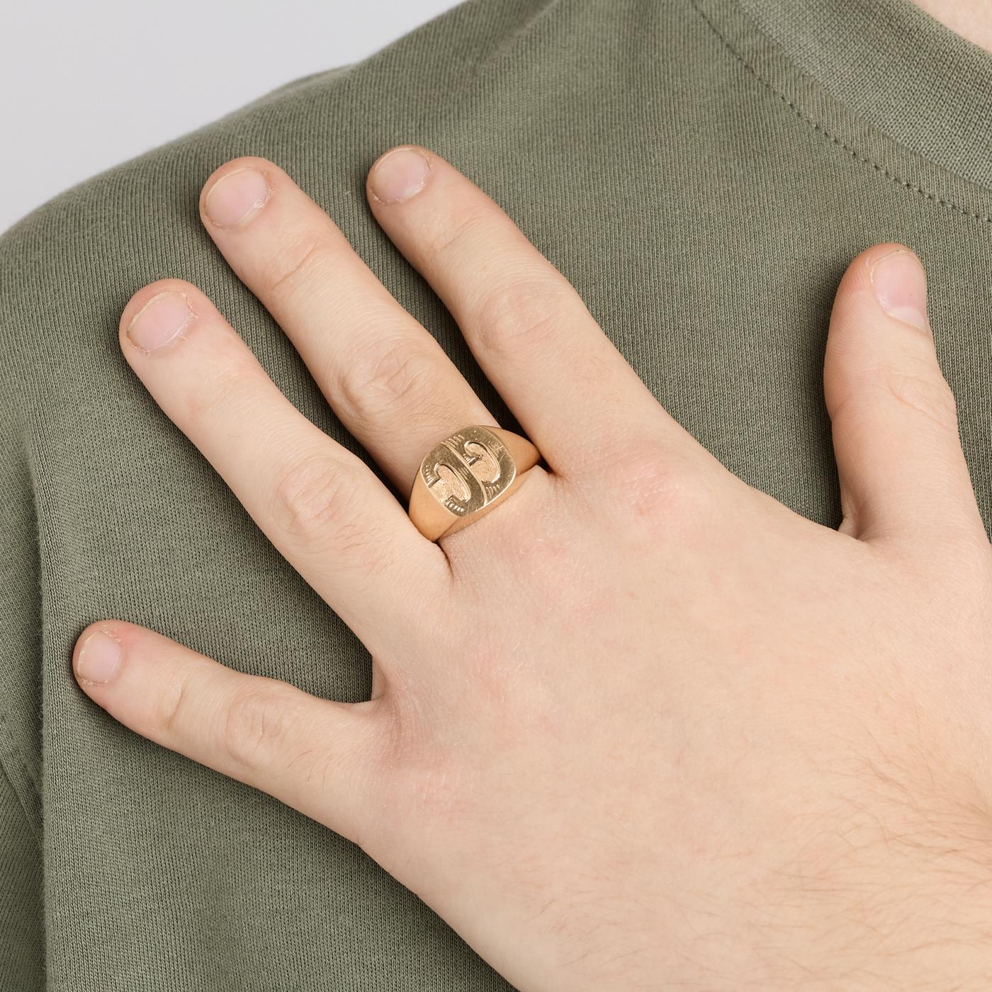Signetring i 14K guld strl. 22.3 / strl. 70 - Image 2