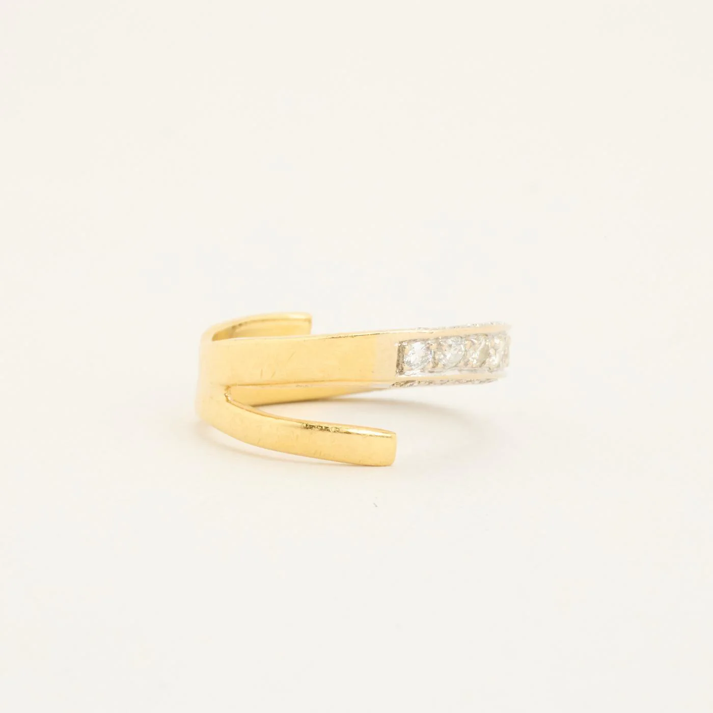 Crossoverring med diamant (0.56 ct) i 18K guld och vitt guld strl. 16.6 / strl. 52 - Image 3