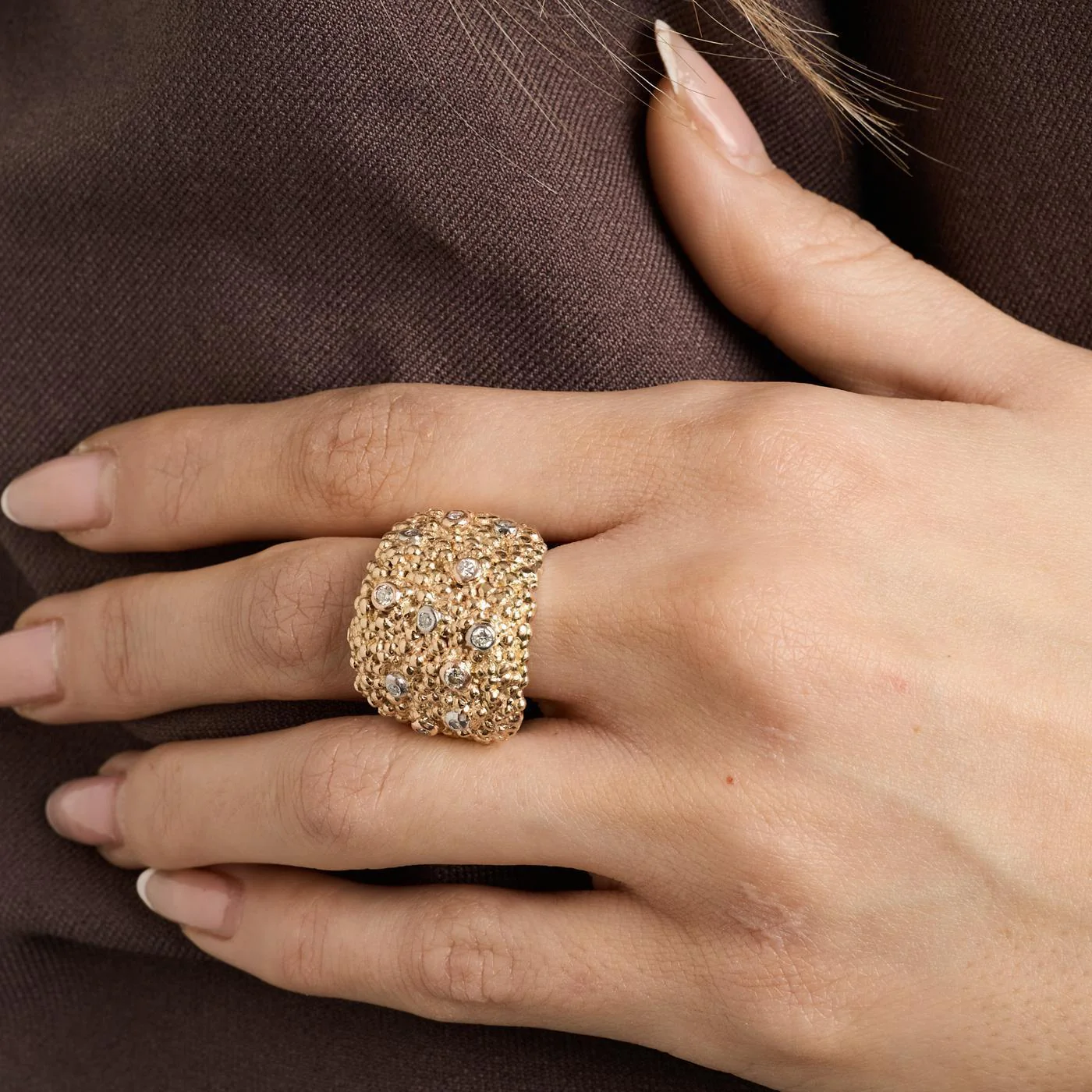 Mads Heindorf gypsyring med diamant (0.12 ct) i 18K guld och vitt guld strl. 16.2 / strl. 51 - Image 2