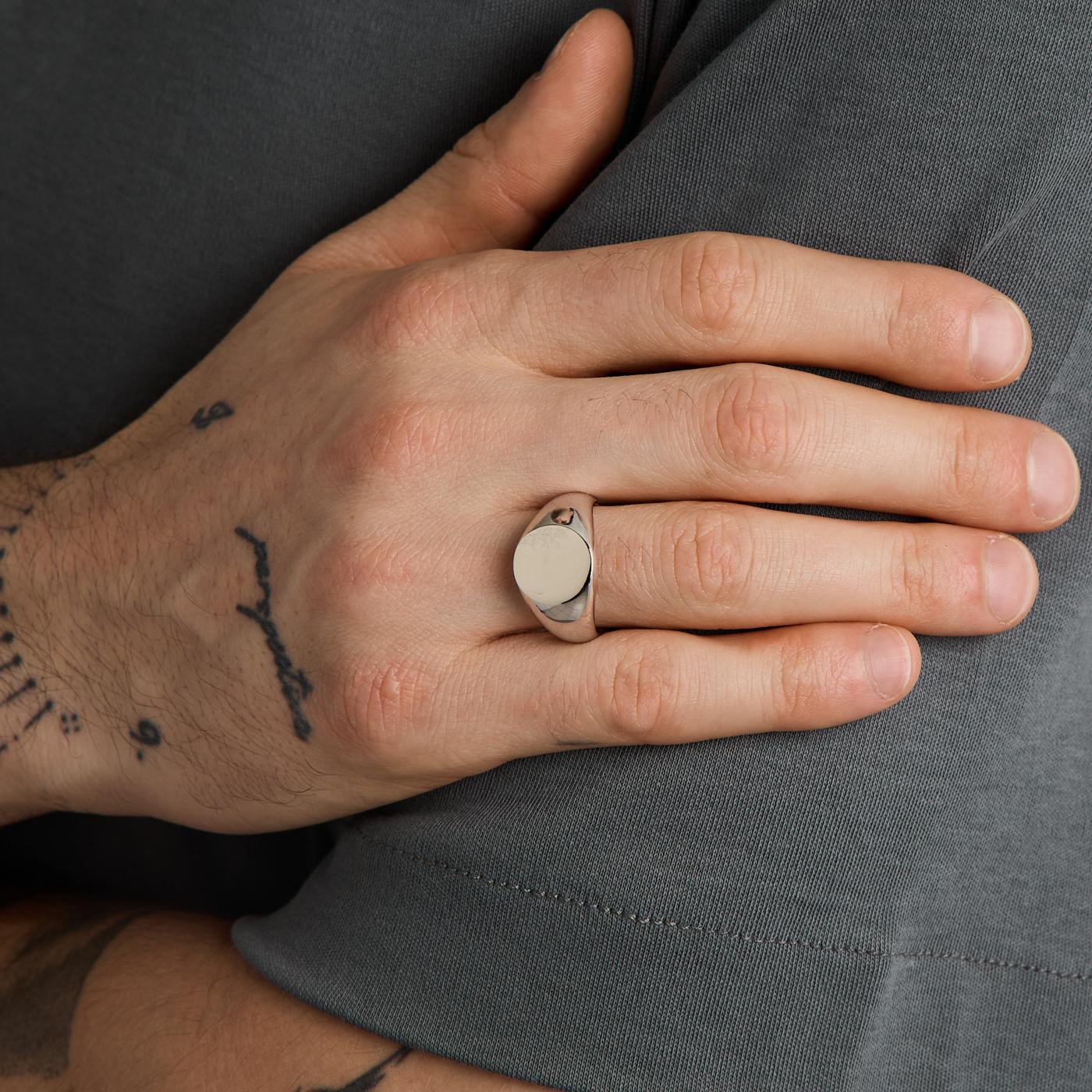 Signetring i 14K vitt guld strl. 19.7 / strl. 62 - Image 2
