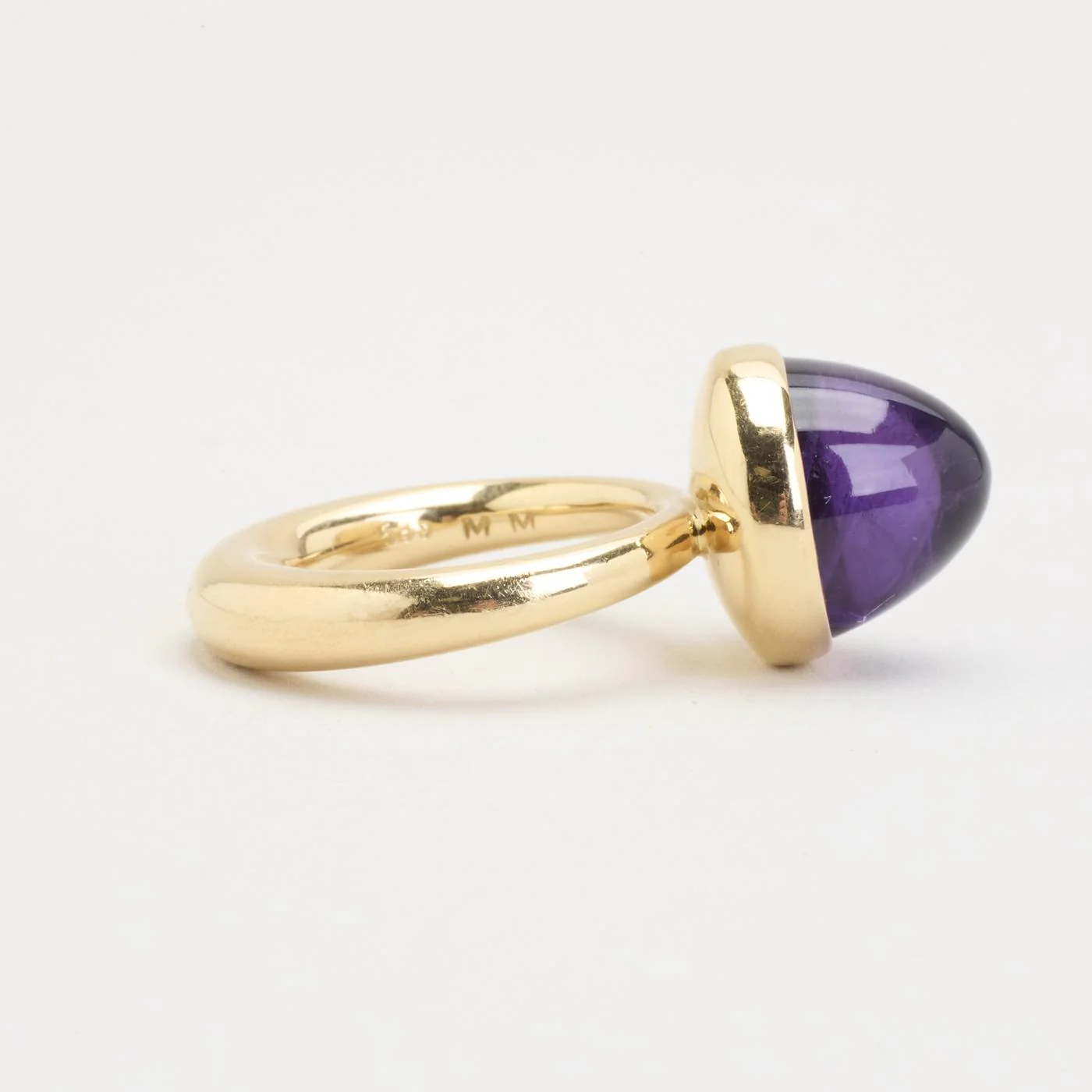 Cocktailring i 14K guld med en ametist strl. 15 / strl. 47 - Image 3