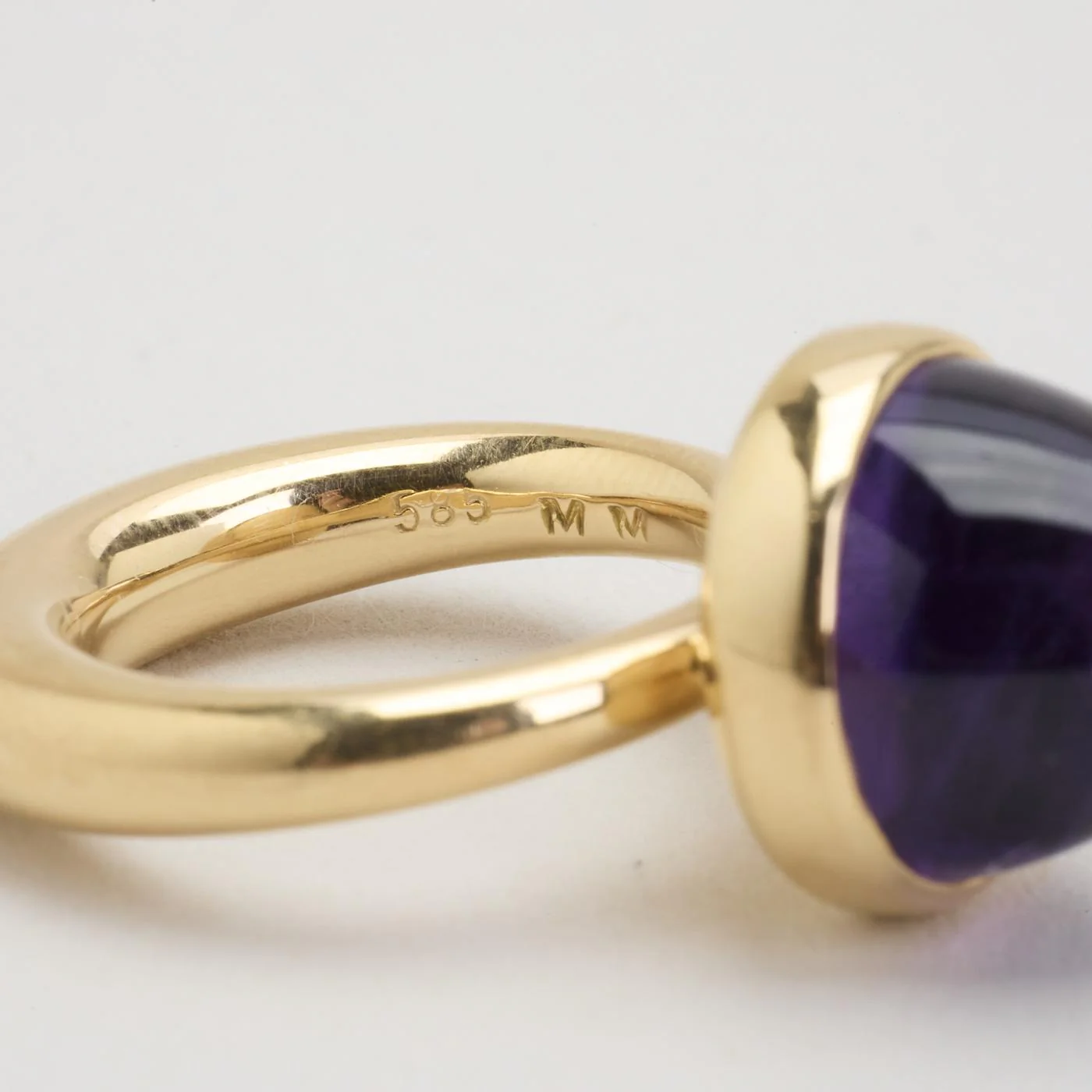 Cocktailring i 14K guld med en ametist strl. 15 / strl. 47 - Image 6