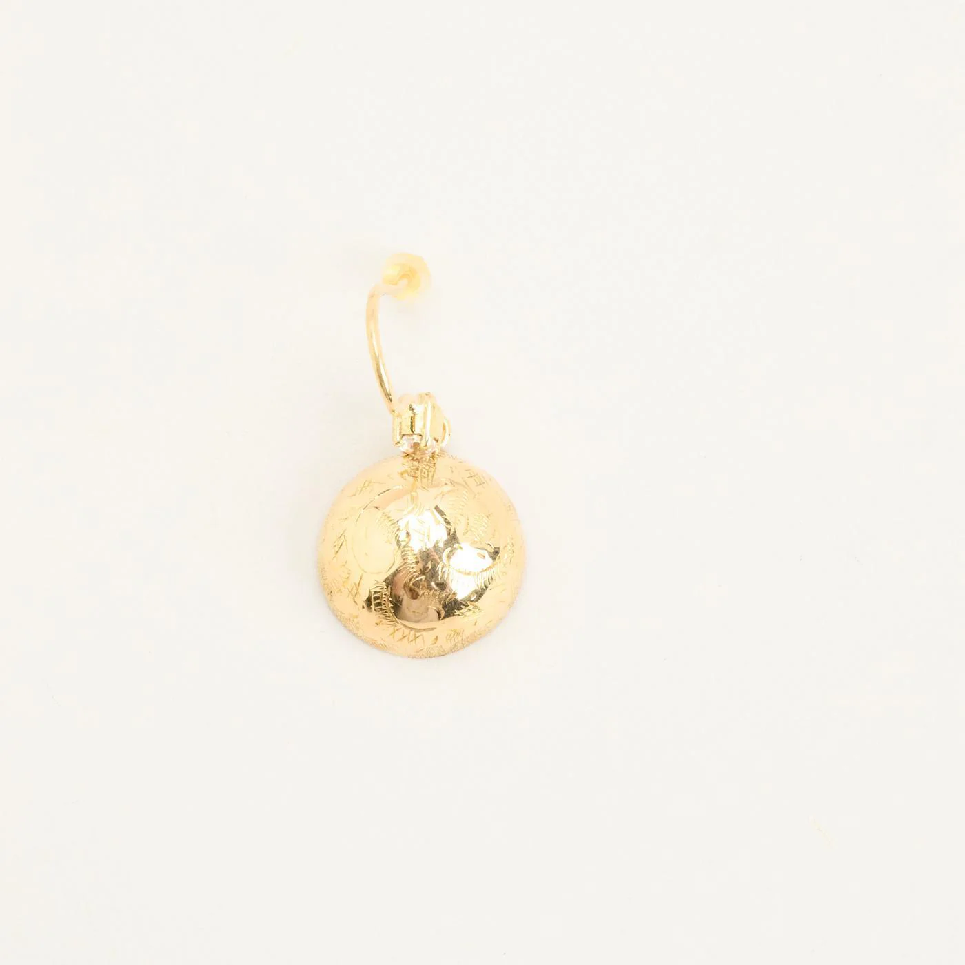 Långa örhängen i 14K guld med en syntetisk spinell, 3.2 cm, - Image 4