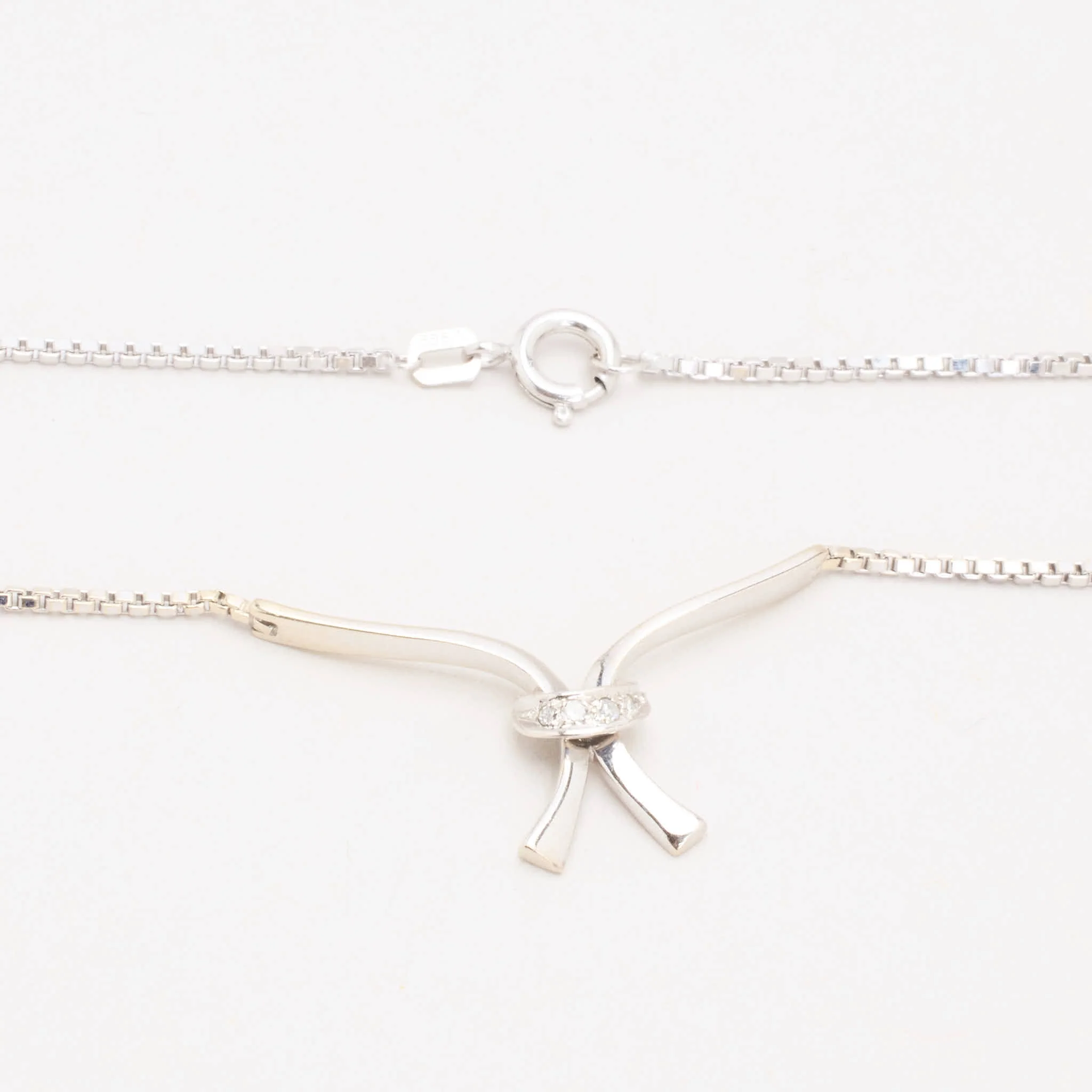 Venezia Halsband med diamant (0.01 ct) i 14K vitt guld, 43 cm, 5.42 g - Image 4
