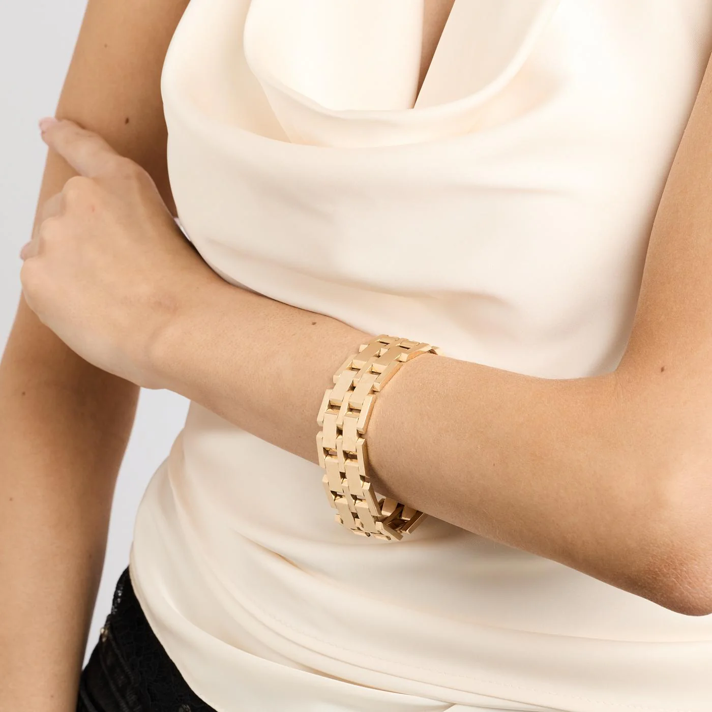 Block Armband i 14K guld, 18 cm, 42.7 g - Image 2
